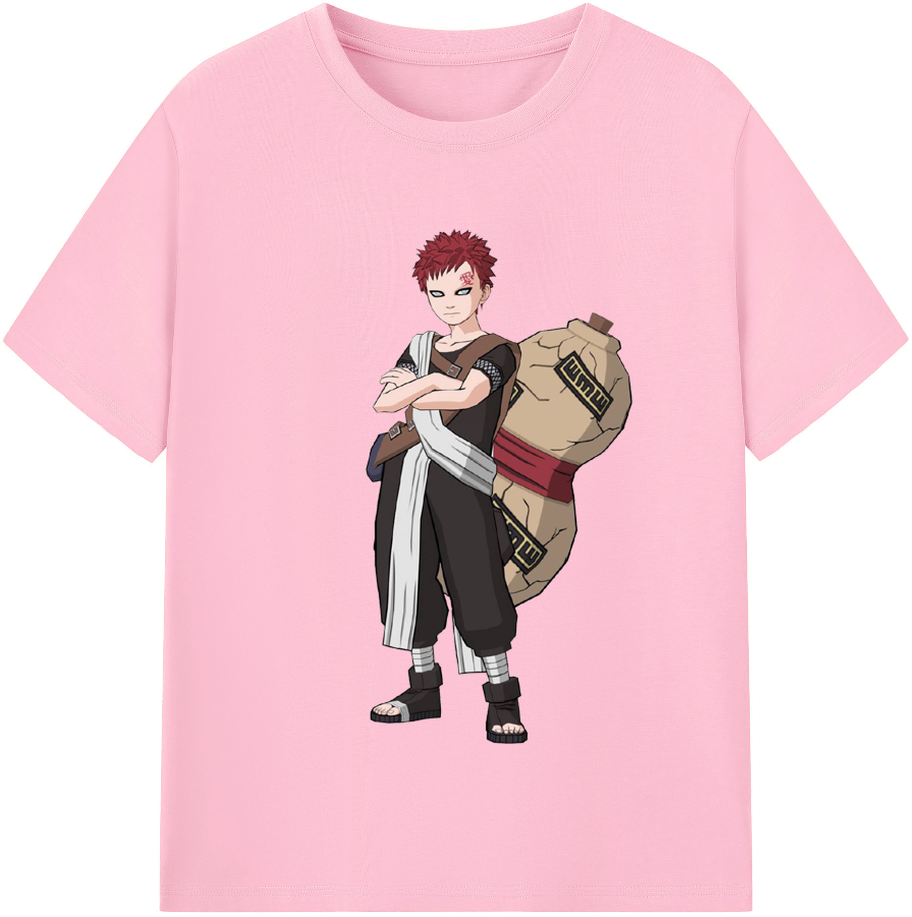 （画像用） NARUTO -ナルト- ガアラ Gaara 綿100％半袖Tシャツ（フロントプリント）