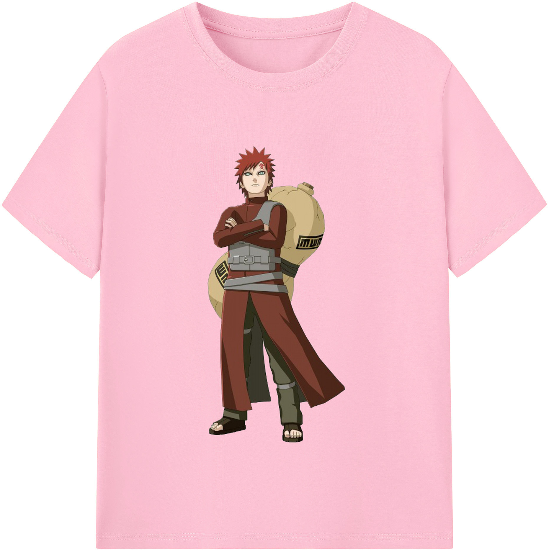 （画像用） NARUTO -ナルト- ガアラ Gaara 綿100％半袖Tシャツ（フロントプリント）