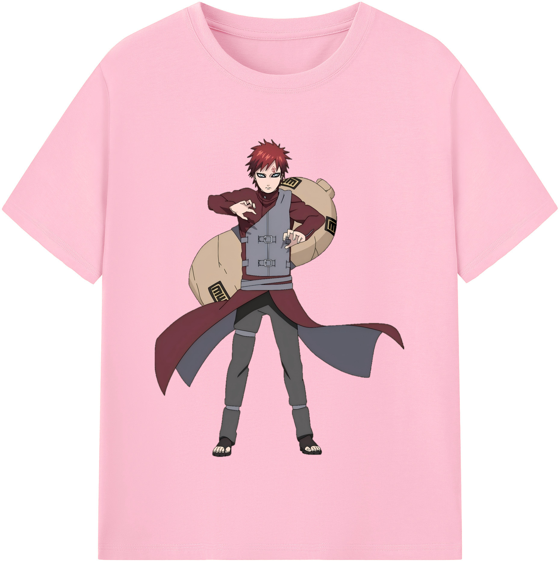（画像用） NARUTO -ナルト- ガアラ Gaara 綿100％半袖Tシャツ（フロントプリント）