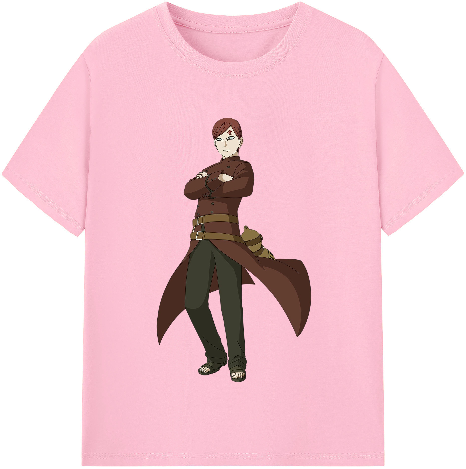 （画像用） NARUTO -ナルト- ガアラ Gaara 綿100％半袖Tシャツ（フロントプリント）