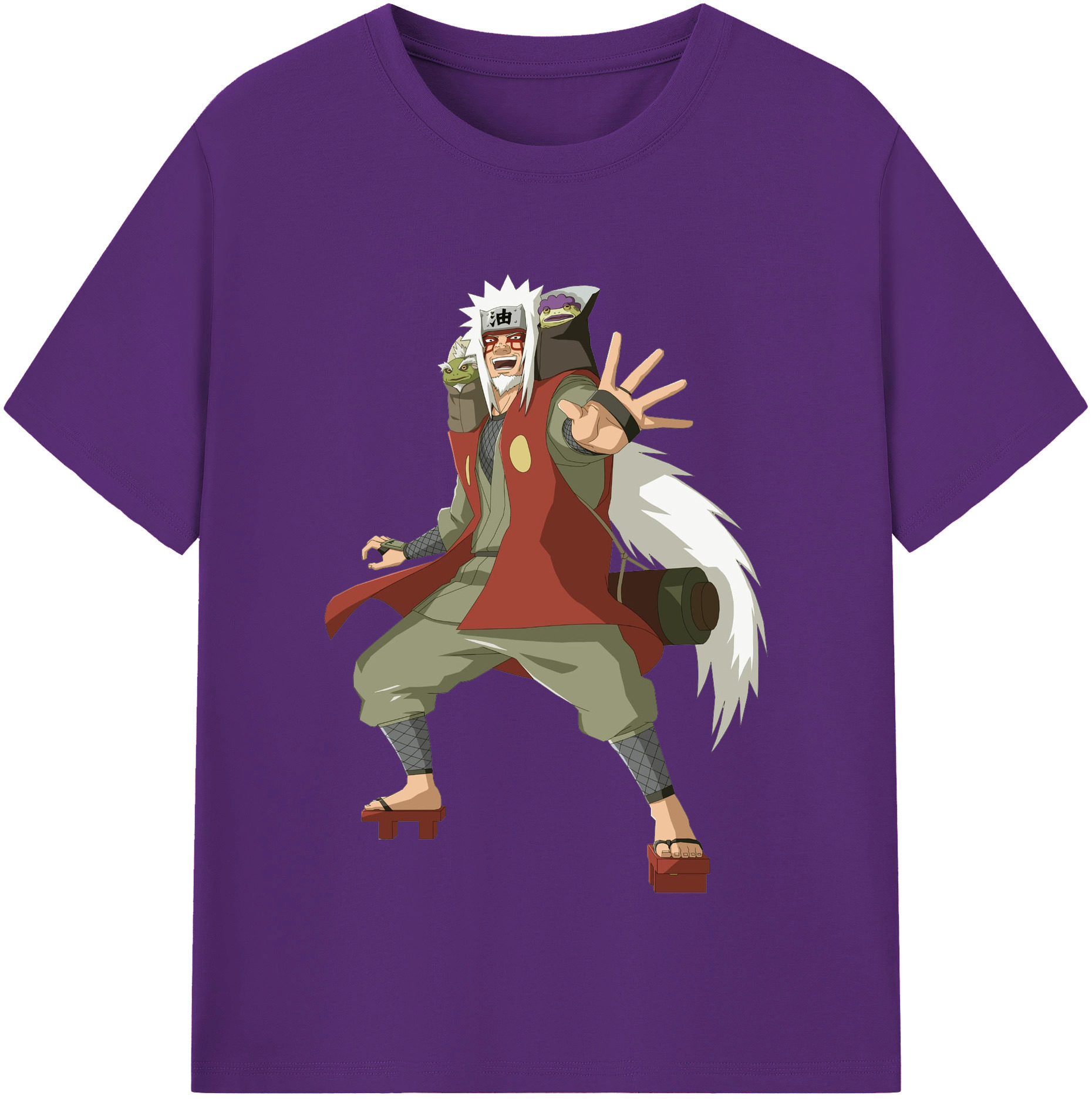 （画像用） NARUTO -ナルト- 自来也（じらいや） Jiraiya 綿100％半袖Tシャツ（フロントプリント）