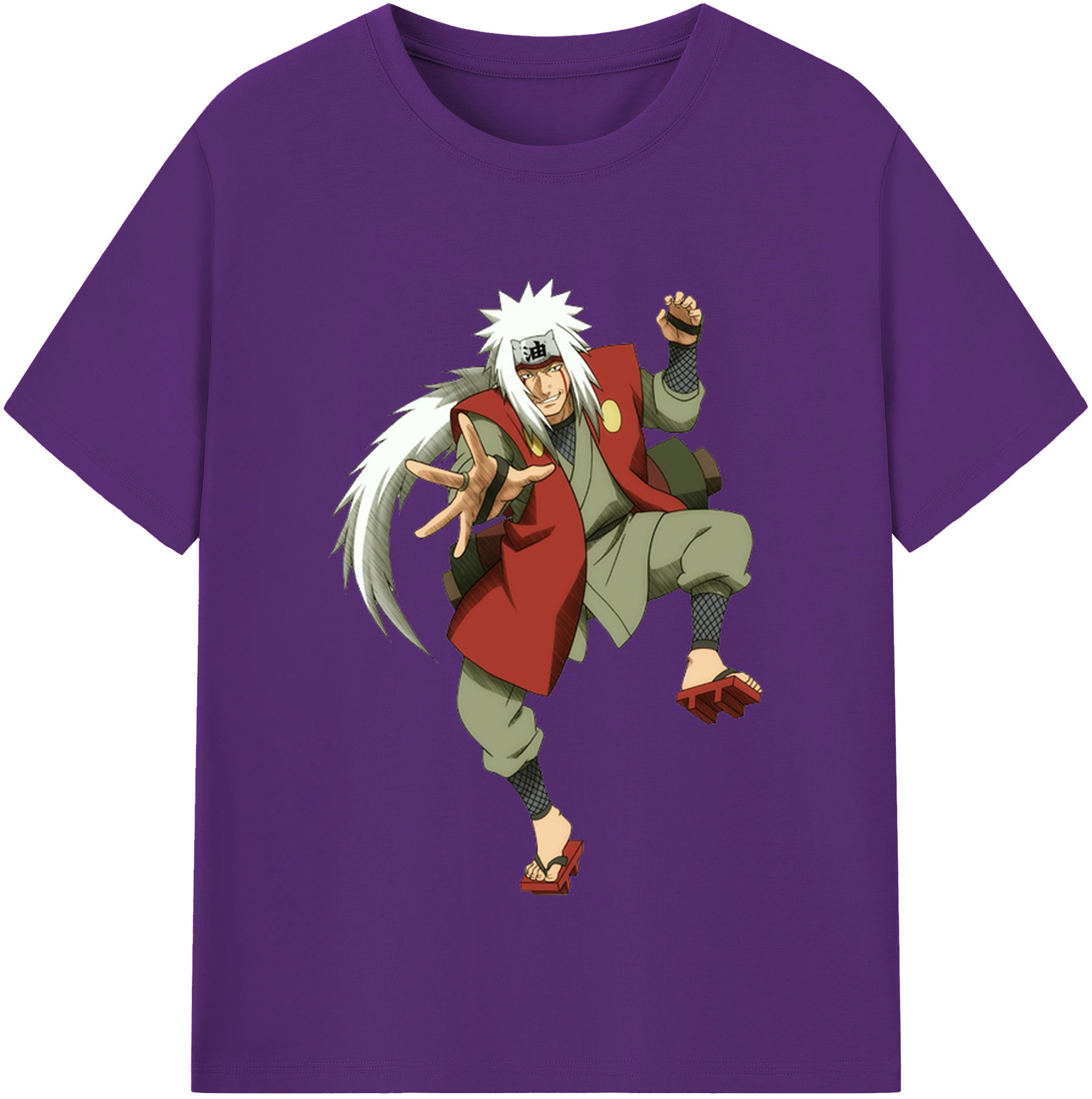 （画像用） NARUTO -ナルト- 自来也（じらいや） Jiraiya 綿100％半袖Tシャツ（フロントプリント）