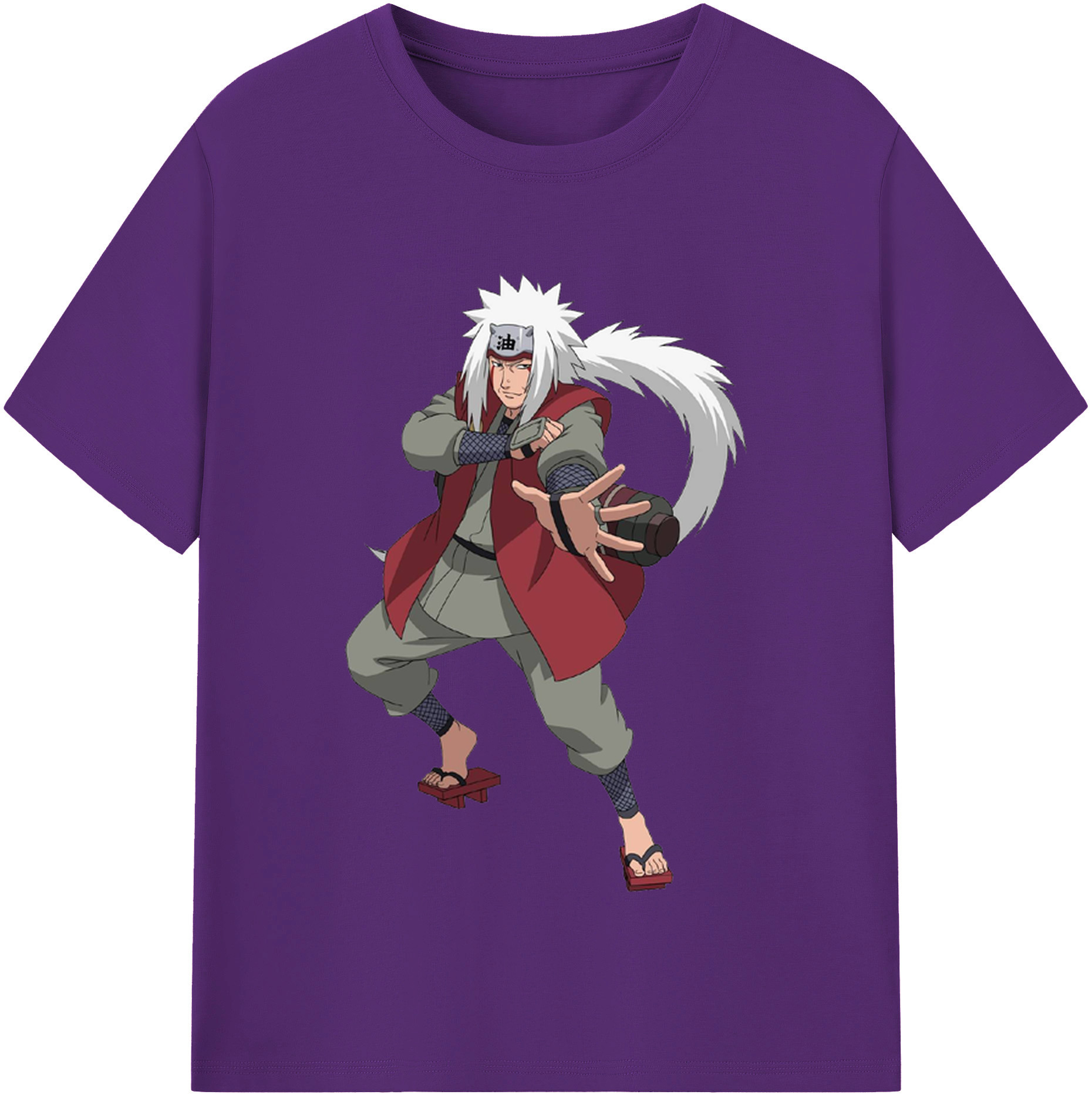 （画像用） NARUTO -ナルト- 自来也（じらいや） Jiraiya 綿100％半袖Tシャツ（フロントプリント）