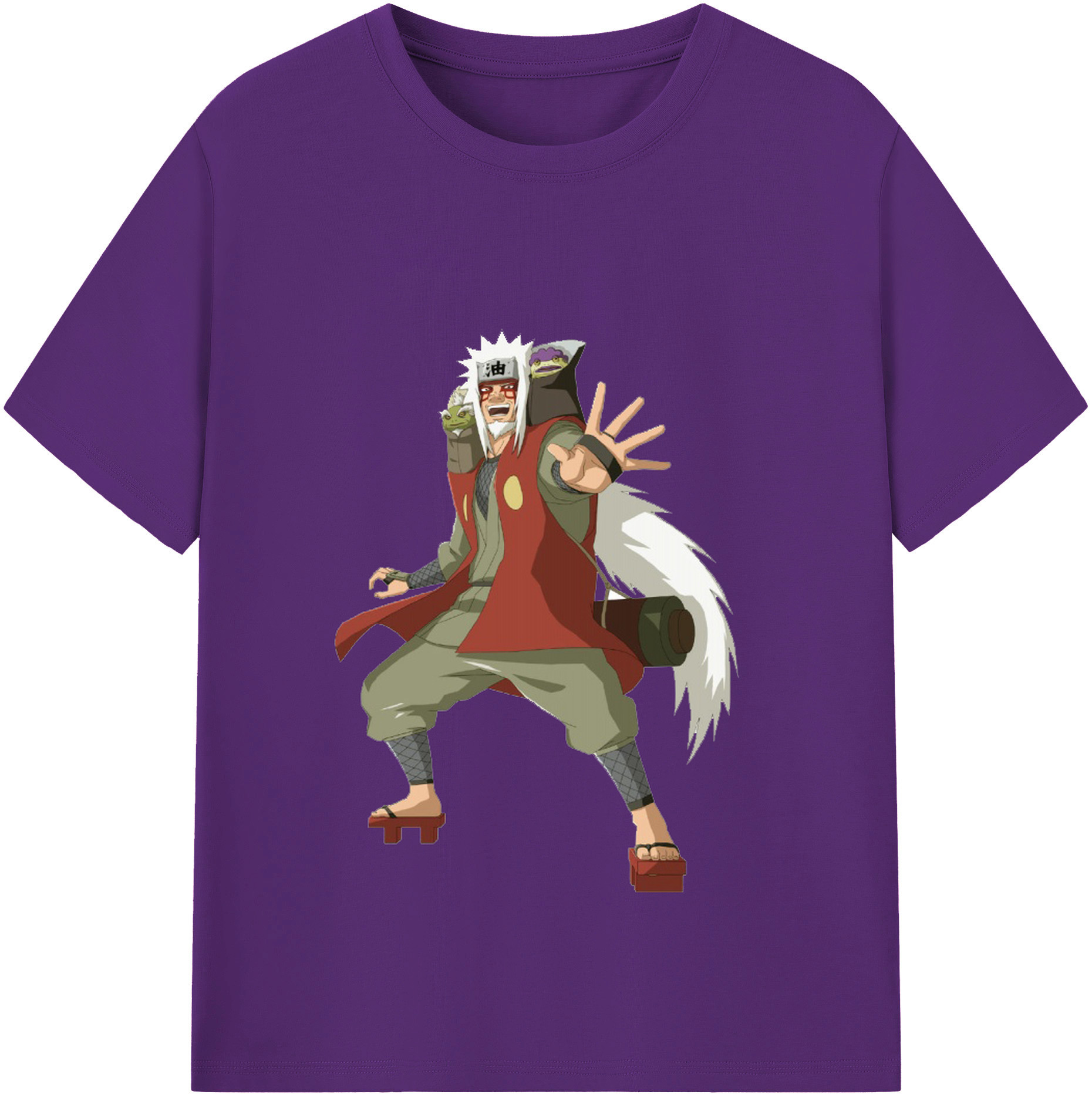 （画像用） NARUTO -ナルト- 自来也（じらいや） Jiraiya 綿100％半袖Tシャツ（フロントプリント）