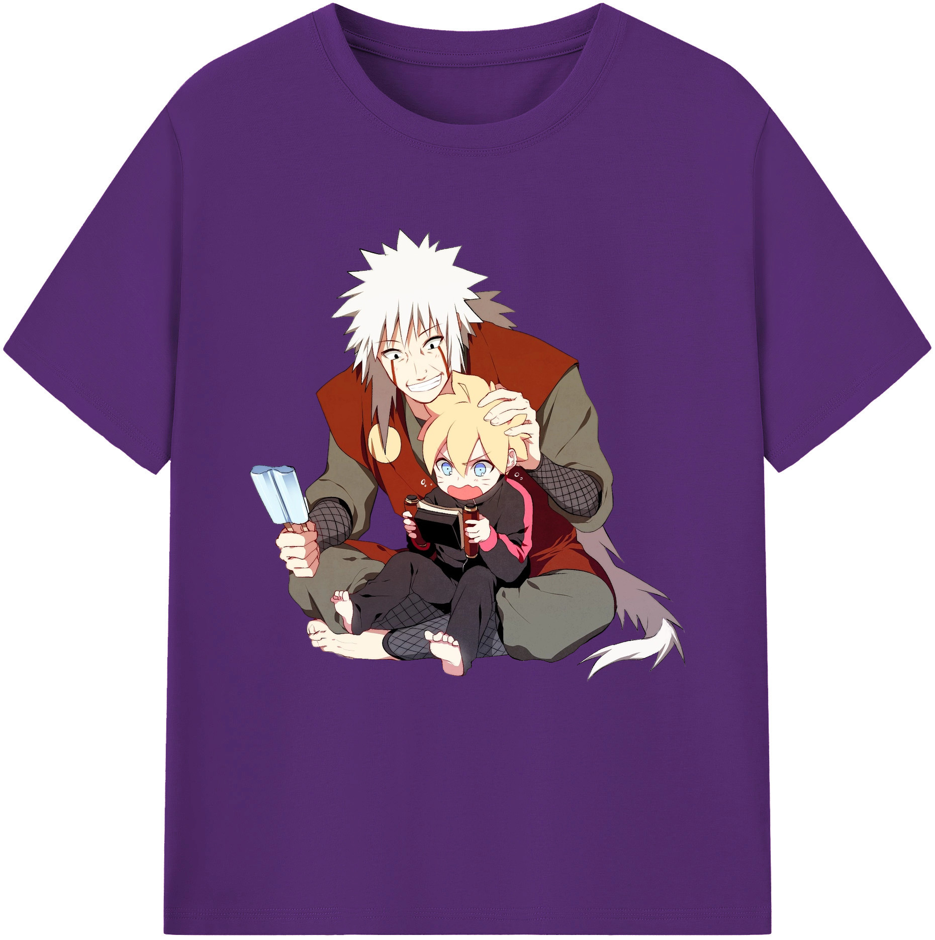 （画像用） NARUTO -ナルト- 自来也（じらいや） Jiraiya 綿100％半袖Tシャツ（フロントプリント）