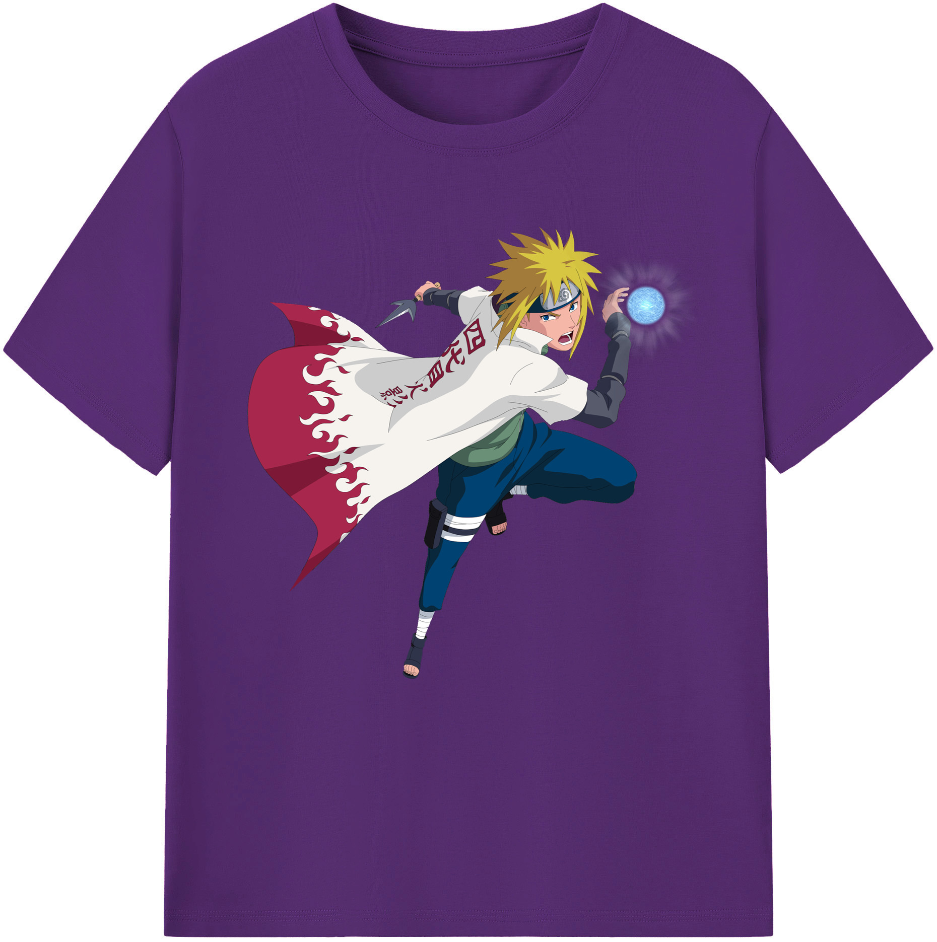 （画像用） NARUTO -ナルト- 波風 ミナト Namikaze Minato 綿100％半袖Tシャツ（フロントプリント）