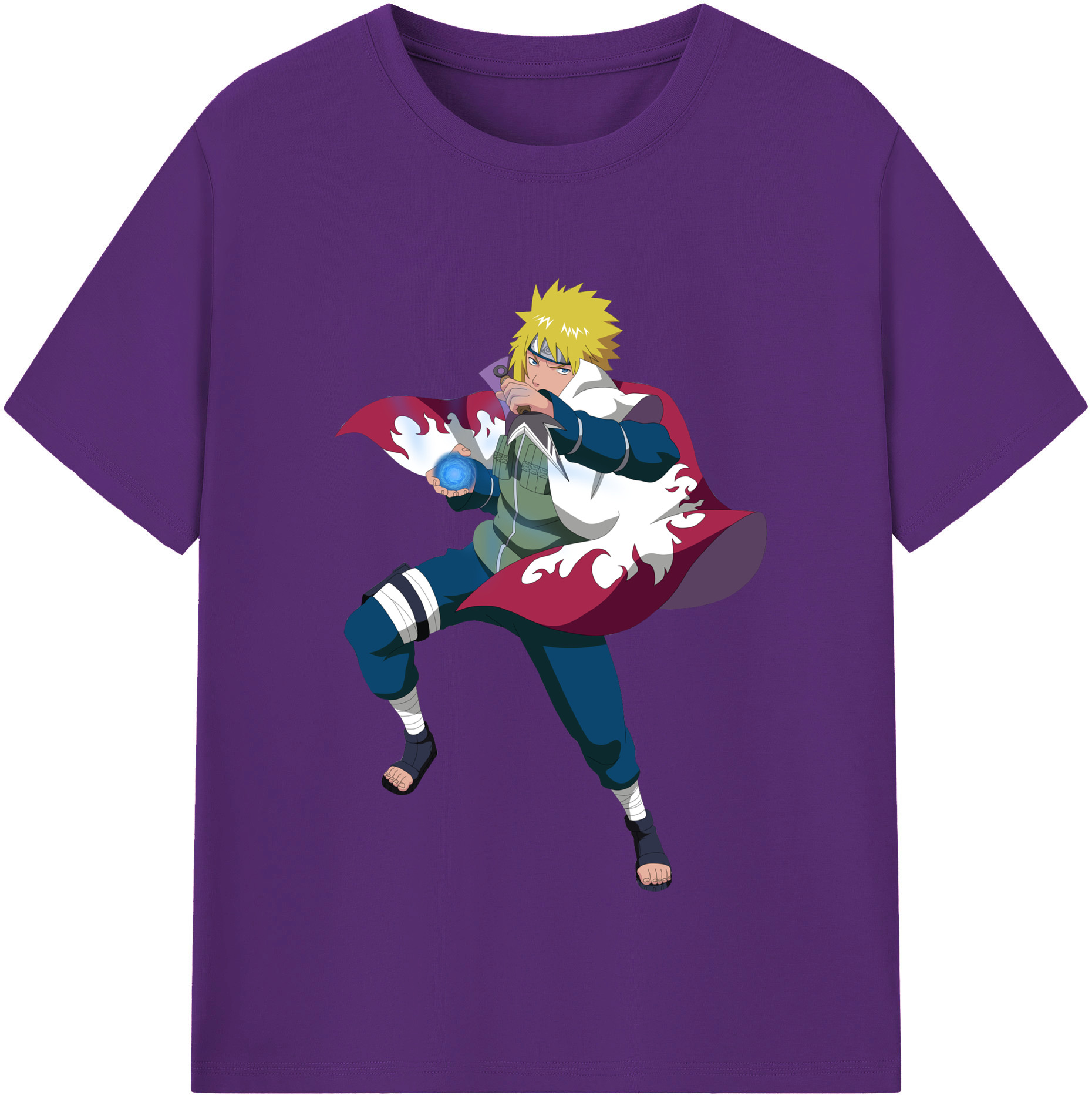 （画像用） NARUTO -ナルト- 波風 ミナト Namikaze Minato 綿100％半袖Tシャツ（フロントプリント）