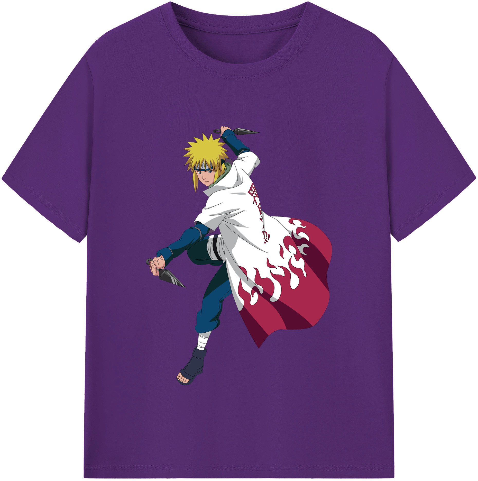 （画像用） NARUTO -ナルト- 波風 ミナト Namikaze Minato 綿100％半袖Tシャツ（フロントプリント）