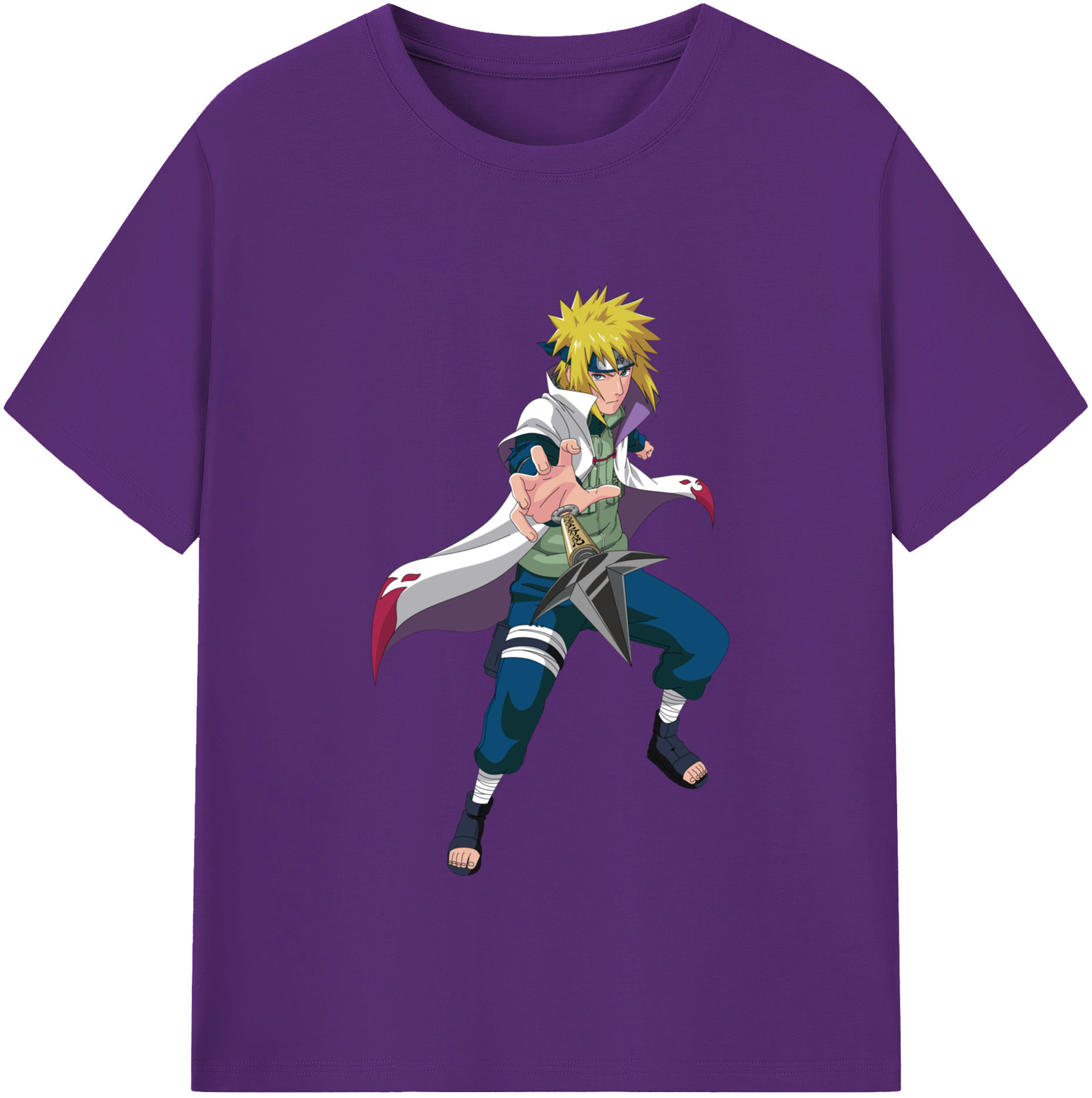 （画像用） NARUTO -ナルト- 波風 ミナト Namikaze Minato 綿100％半袖Tシャツ（フロントプリント）