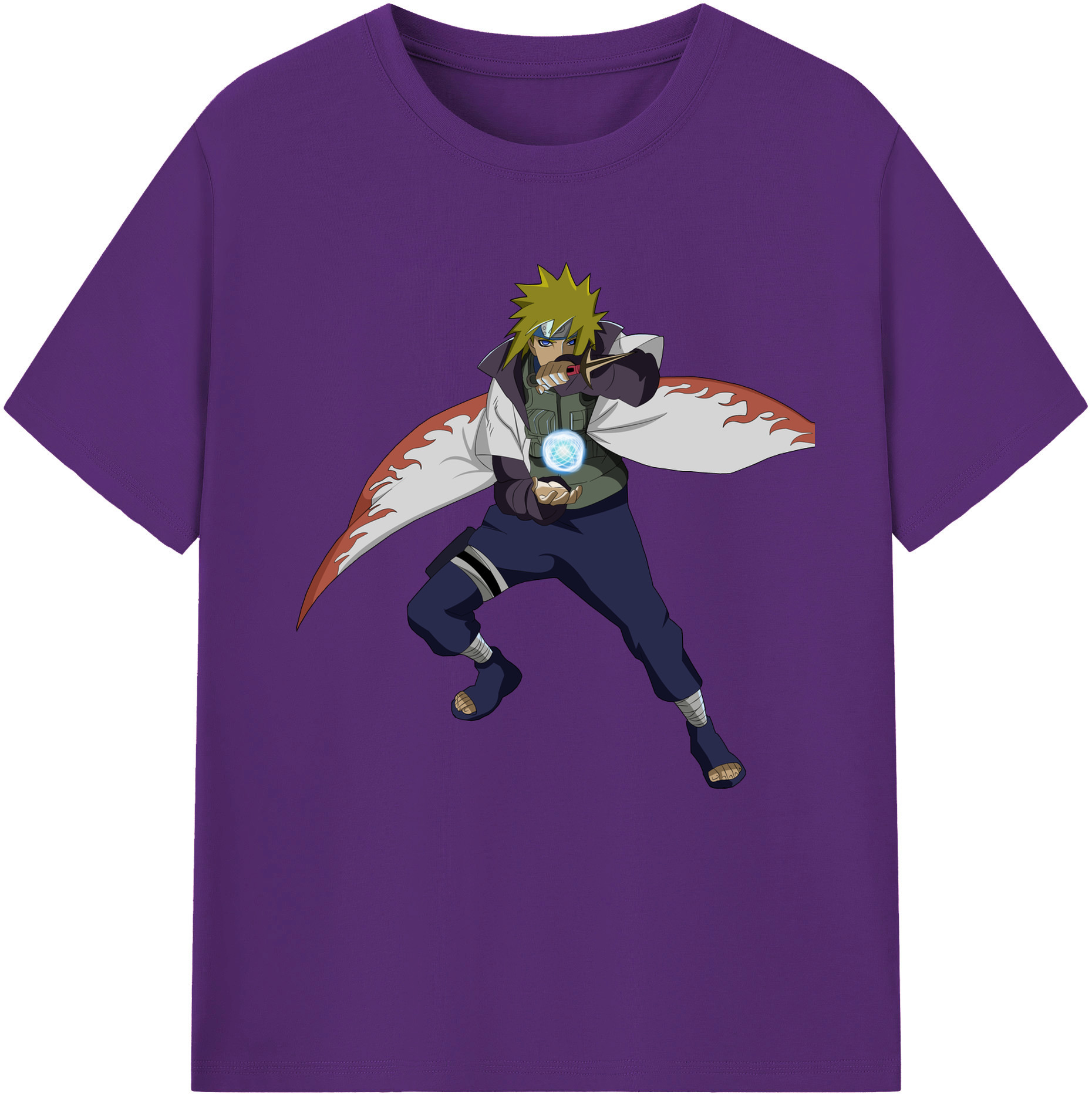 （画像用） NARUTO -ナルト- 波風 ミナト Namikaze Minato 綿100％半袖Tシャツ（フロントプリント）