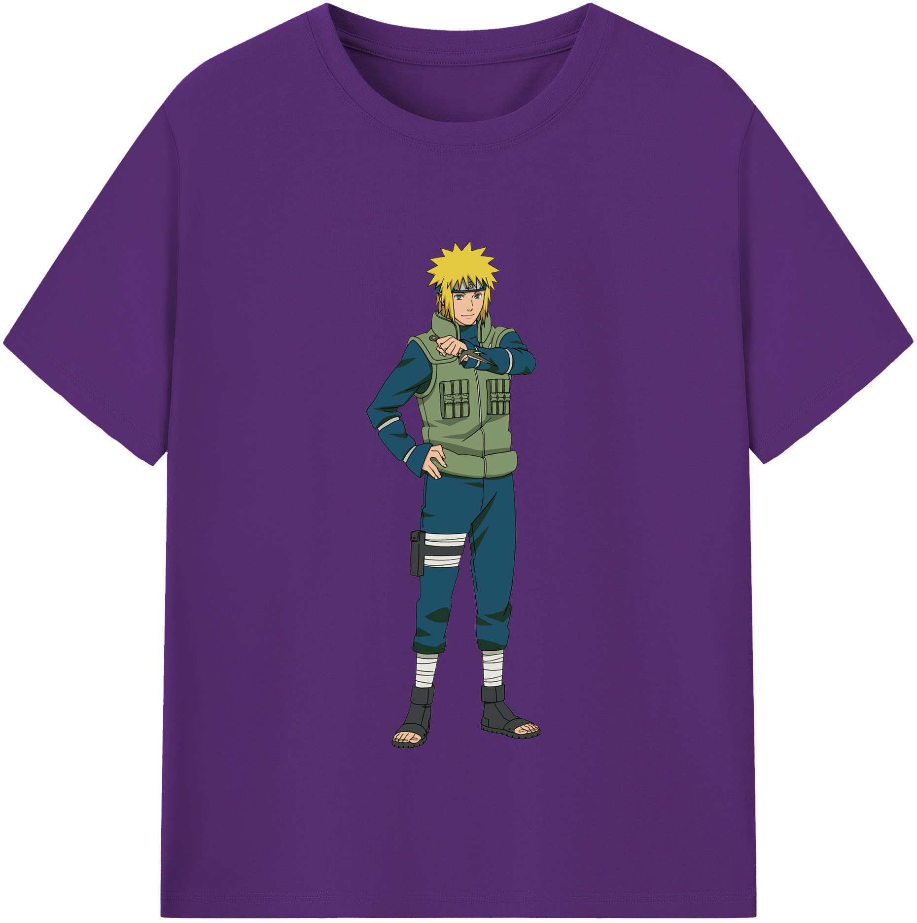 （画像用） NARUTO -ナルト- 波風 ミナト Namikaze Minato 綿100％半袖Tシャツ（フロントプリント）
