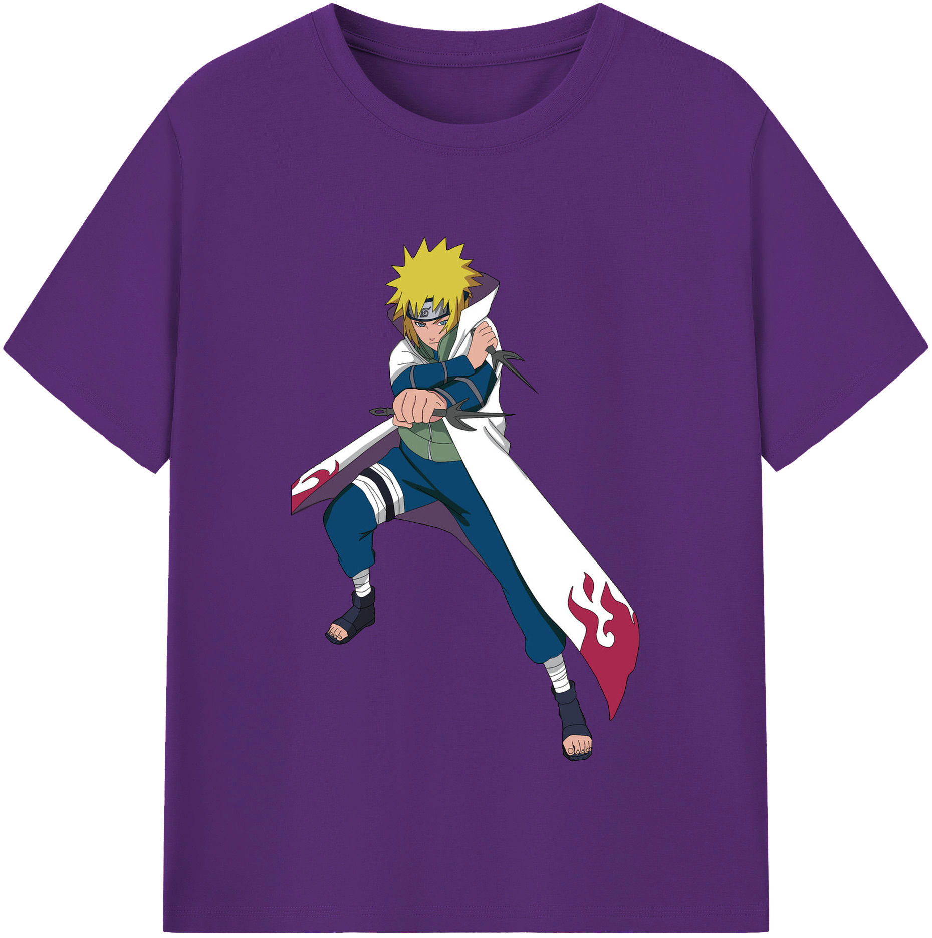 （画像用） NARUTO -ナルト- 波風 ミナト Namikaze Minato 綿100％半袖Tシャツ（フロントプリント）