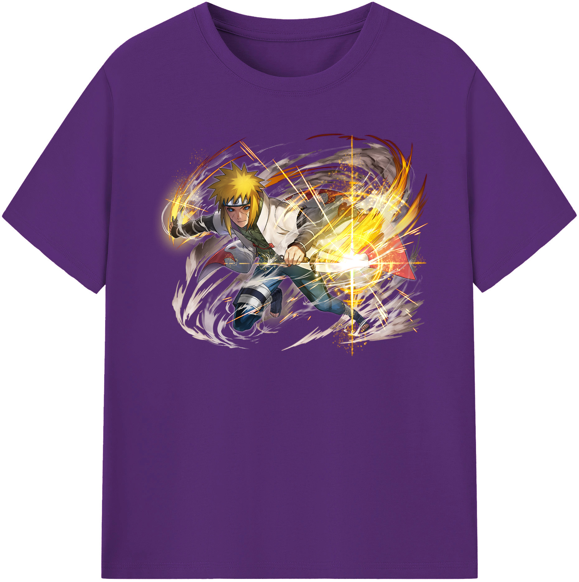 （画像用） NARUTO -ナルト- 波風 ミナト Namikaze Minato 綿100％半袖Tシャツ（フロントプリント）