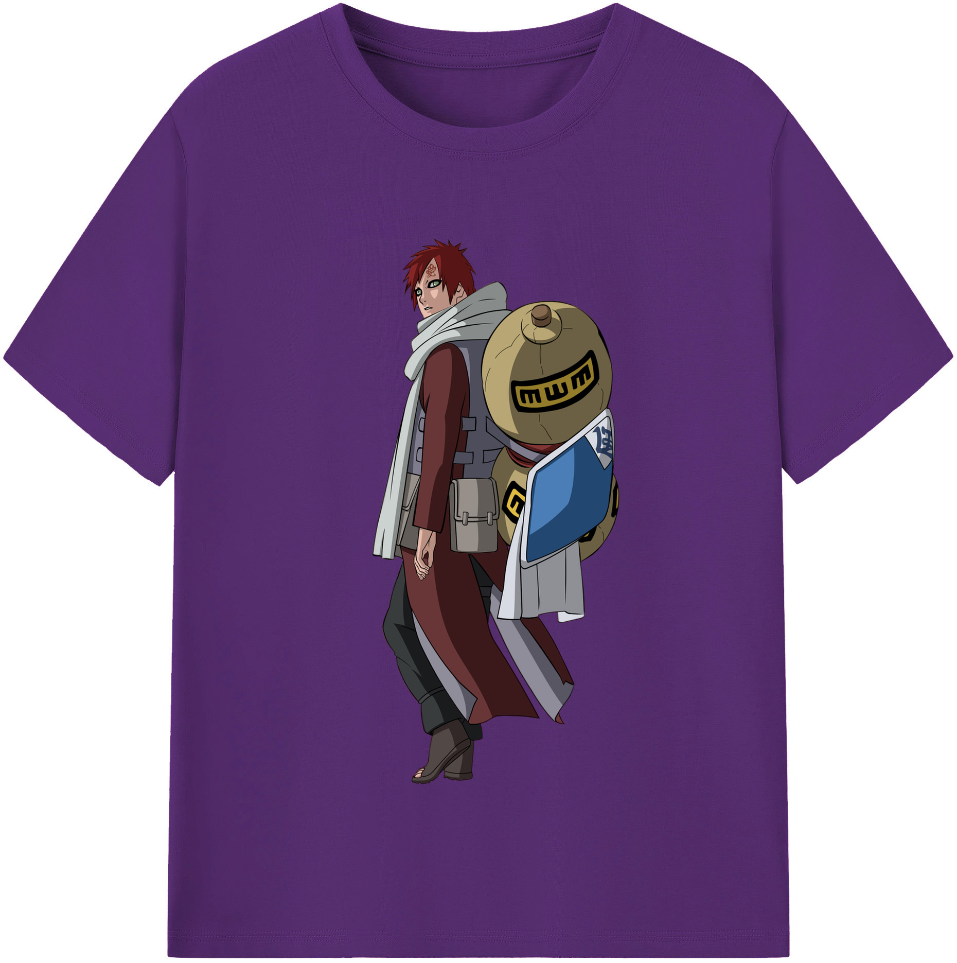（画像用） NARUTO -ナルト- ガアラ Gaara 綿100％半袖Tシャツ（フロントプリント）