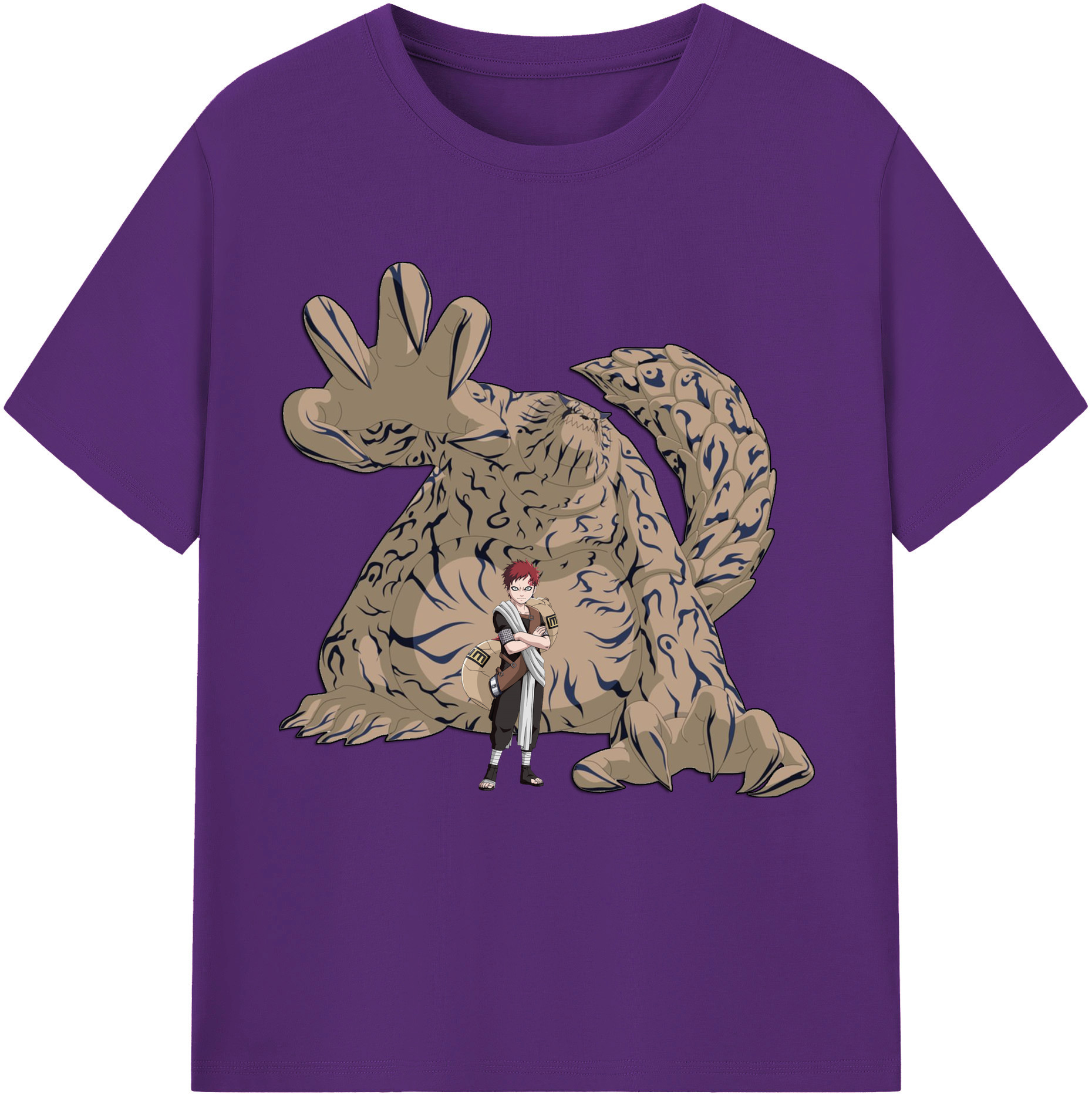 （画像用） NARUTO -ナルト- ガアラ Gaara 綿100％半袖Tシャツ（フロントプリント）