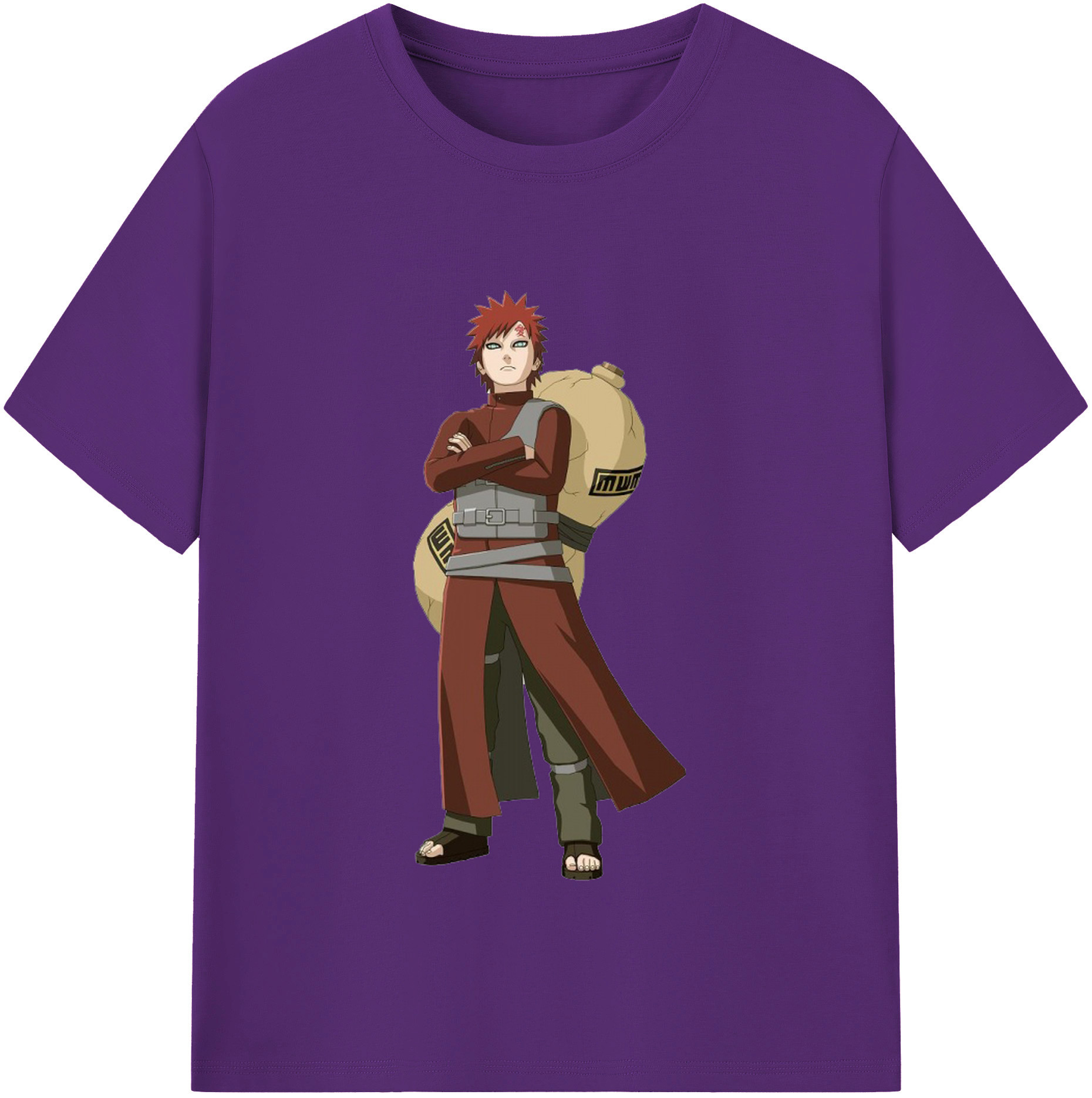 （画像用） NARUTO -ナルト- ガアラ Gaara 綿100％半袖Tシャツ（フロントプリント）