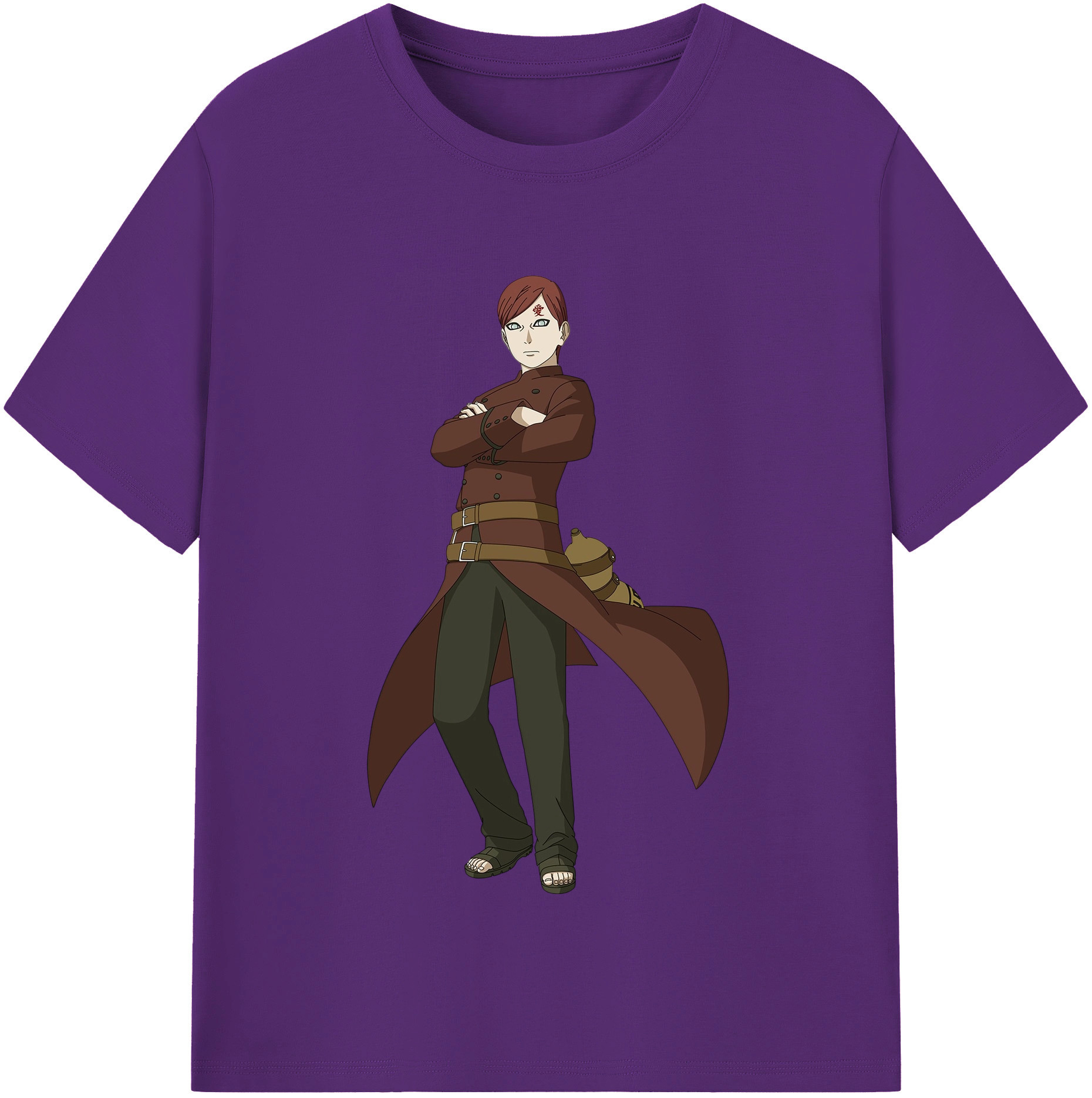 （画像用） NARUTO -ナルト- ガアラ Gaara 綿100％半袖Tシャツ（フロントプリント）