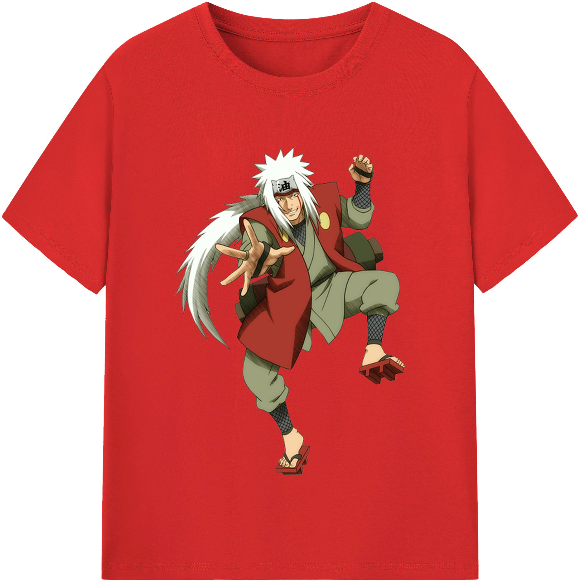 （画像用） NARUTO -ナルト- 自来也（じらいや） Jiraiya 綿100％半袖Tシャツ（フロントプリント）
