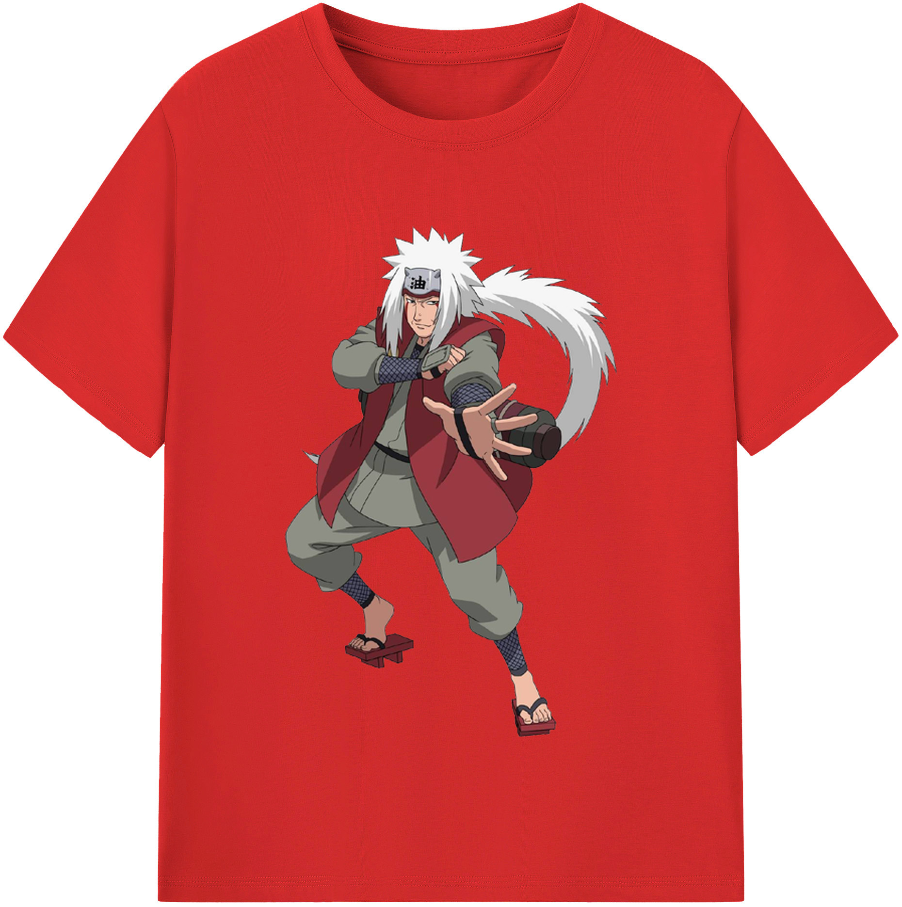 （画像用） NARUTO -ナルト- 自来也（じらいや） Jiraiya 綿100％半袖Tシャツ（フロントプリント）