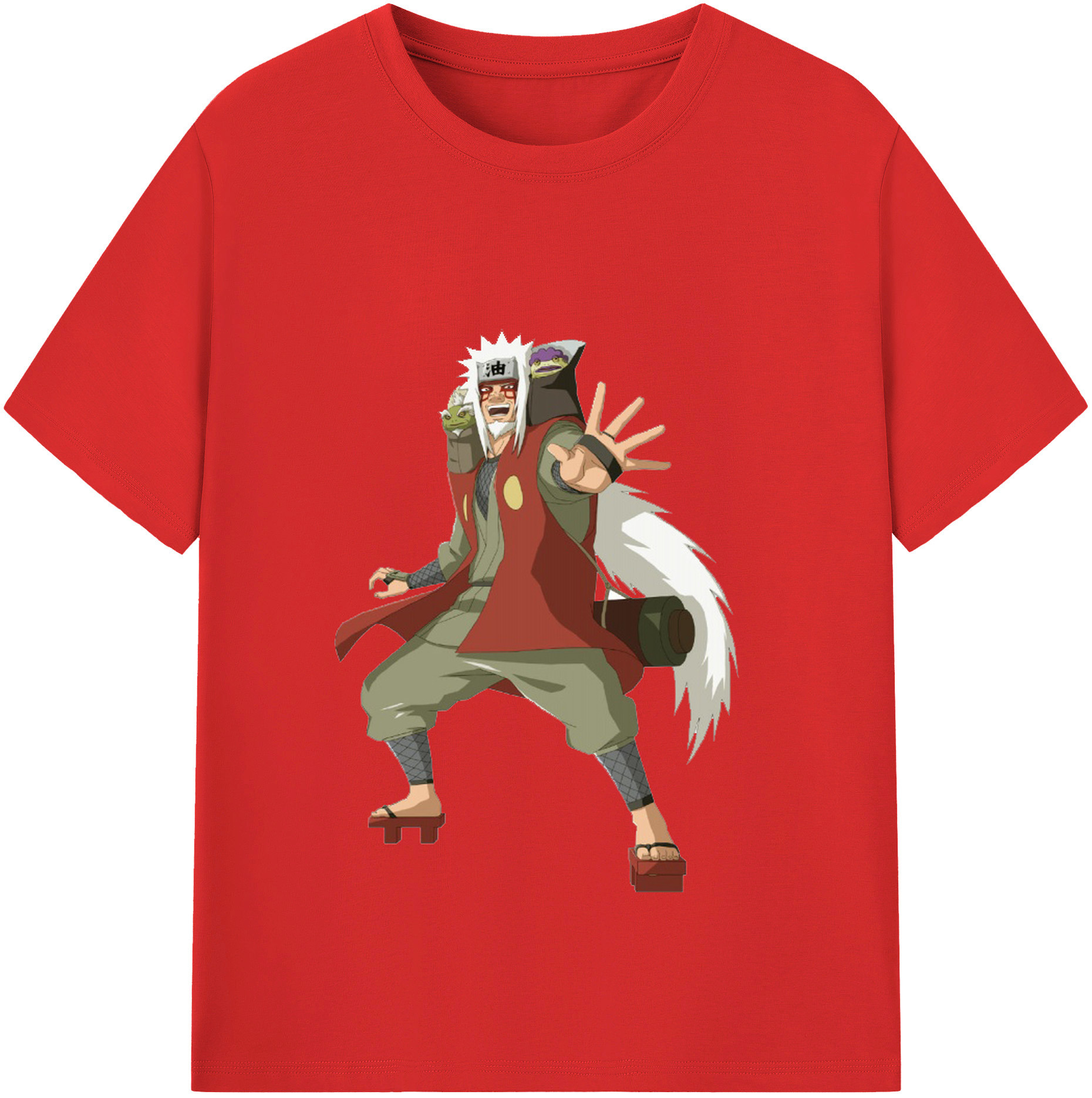 （画像用） NARUTO -ナルト- 自来也（じらいや） Jiraiya 綿100％半袖Tシャツ（フロントプリント）
