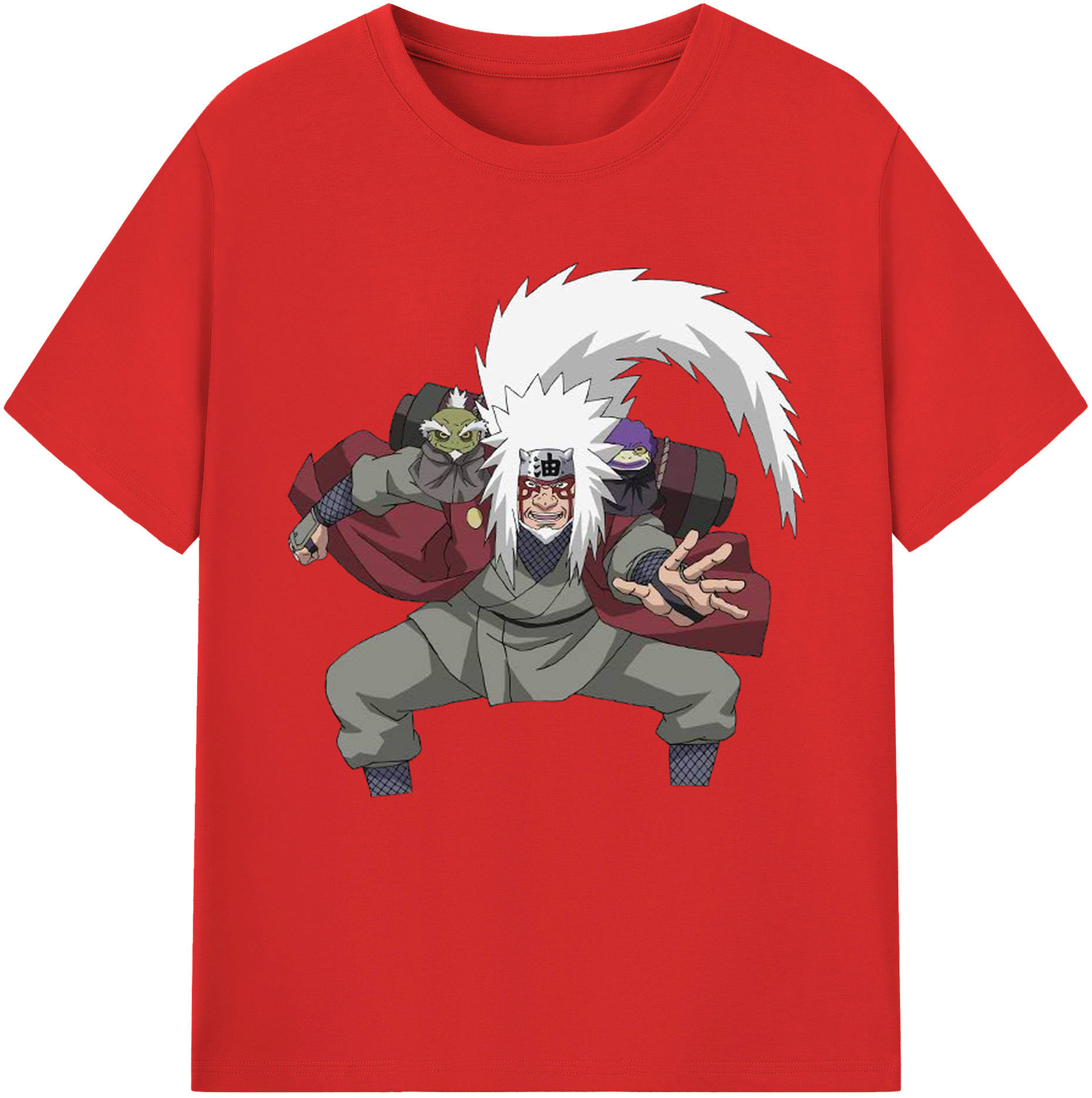 （画像用） NARUTO -ナルト- 自来也（じらいや） Jiraiya 綿100％半袖Tシャツ（フロントプリント）