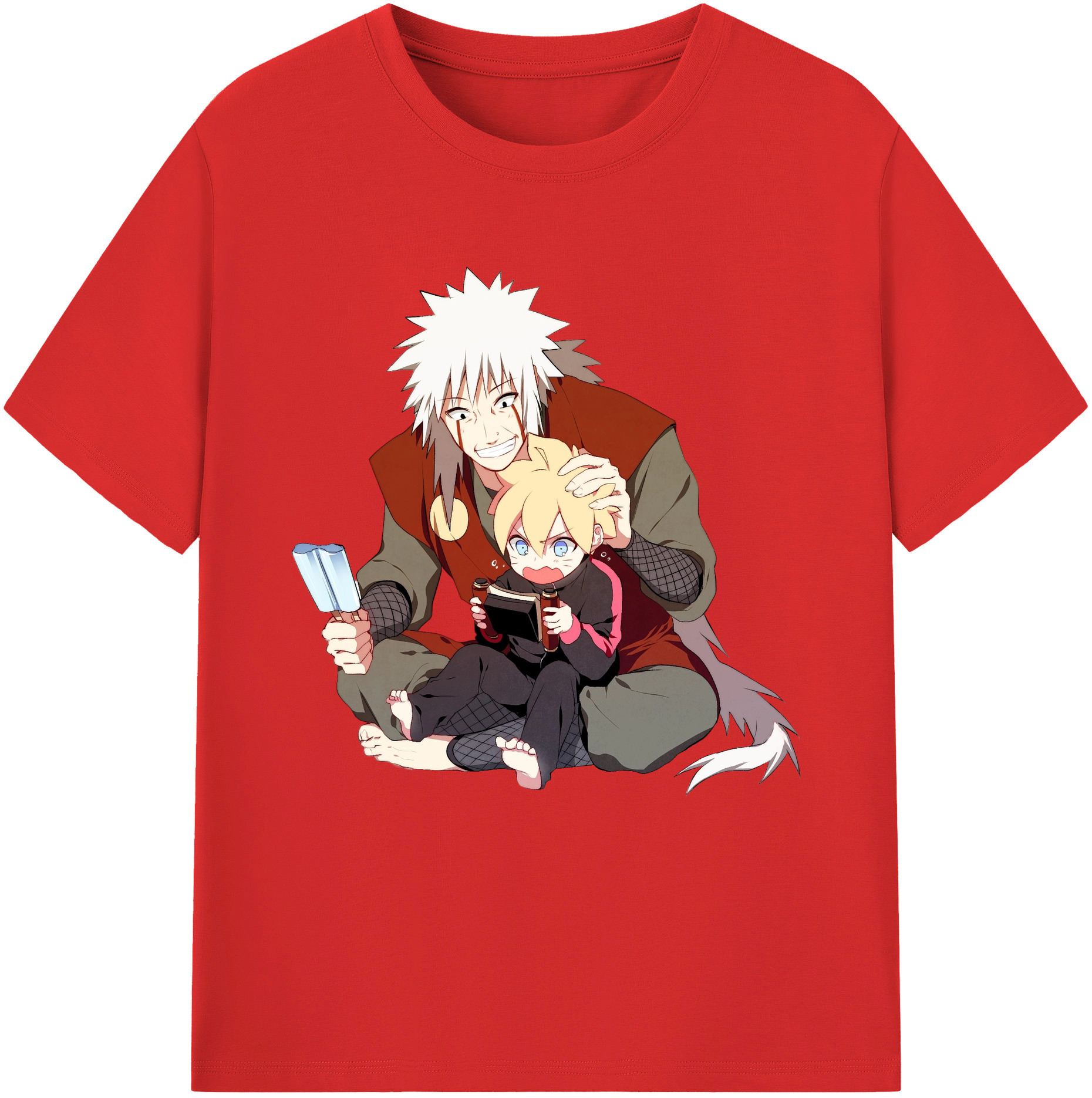 （画像用） NARUTO -ナルト- 自来也（じらいや） Jiraiya 綿100％半袖Tシャツ（フロントプリント）