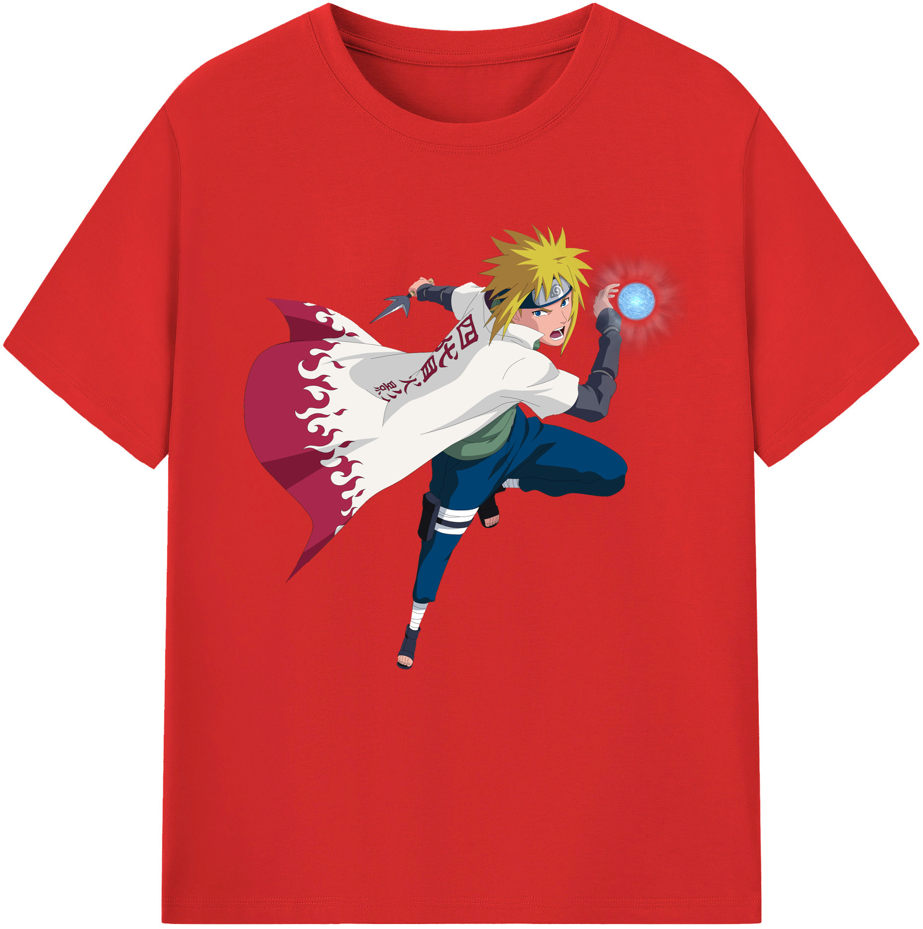 （画像用） NARUTO -ナルト- 波風 ミナト Namikaze Minato 綿100％半袖Tシャツ（フロントプリント）