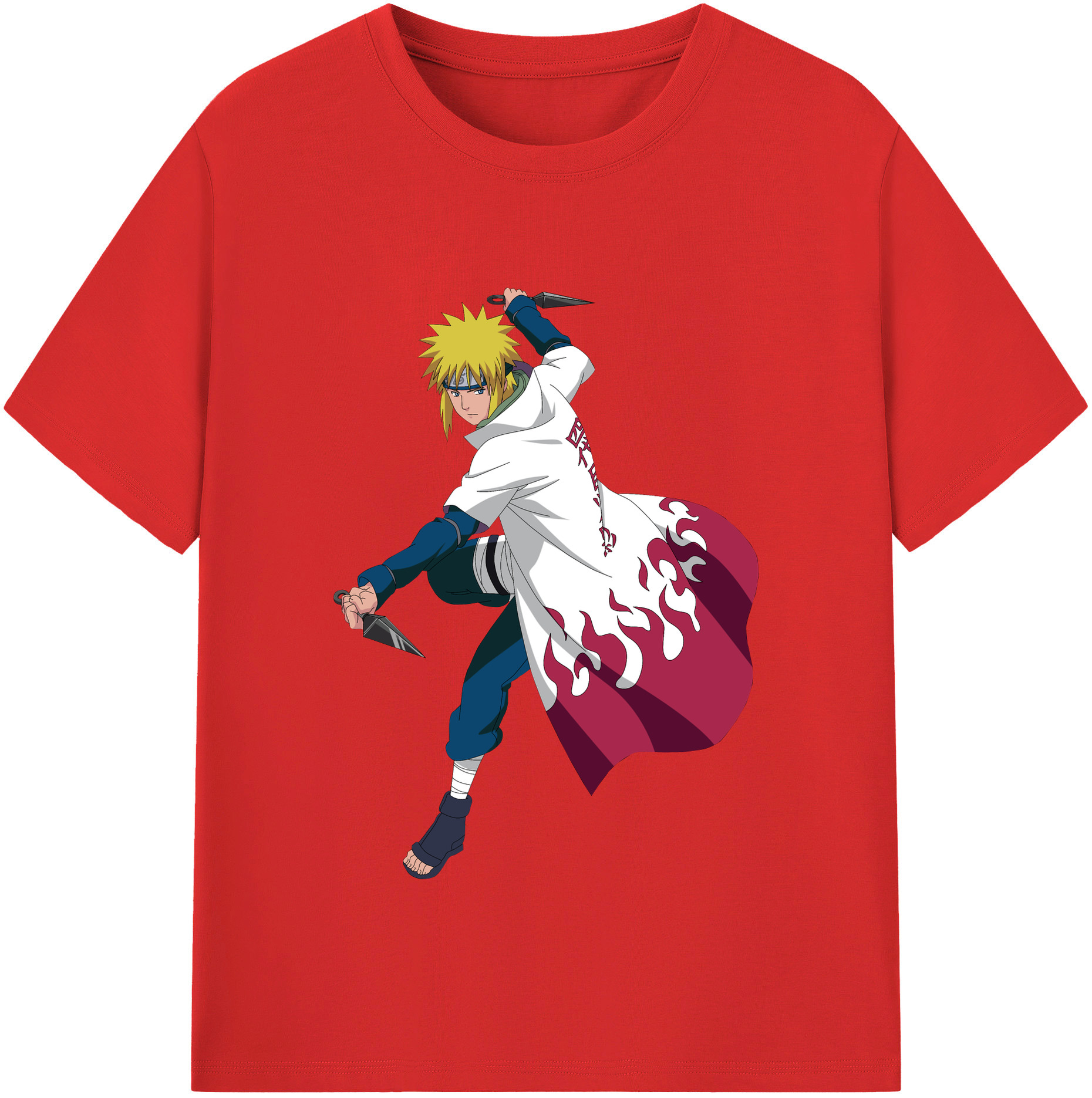 （画像用） NARUTO -ナルト- 波風 ミナト Namikaze Minato 綿100％半袖Tシャツ（フロントプリント）