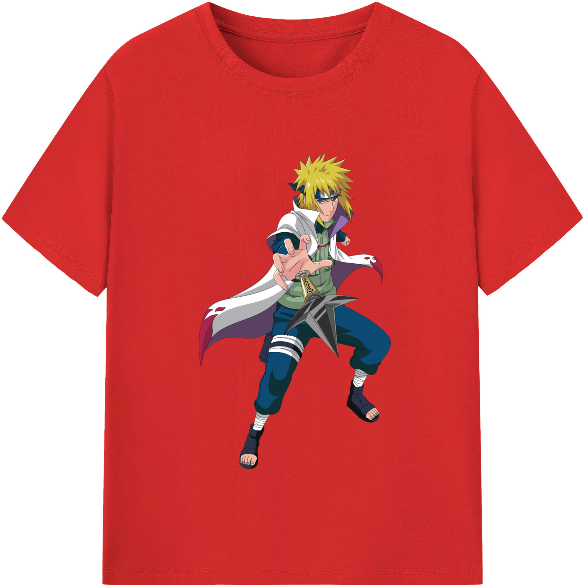 （画像用） NARUTO -ナルト- 波風 ミナト Namikaze Minato 綿100％半袖Tシャツ（フロントプリント）