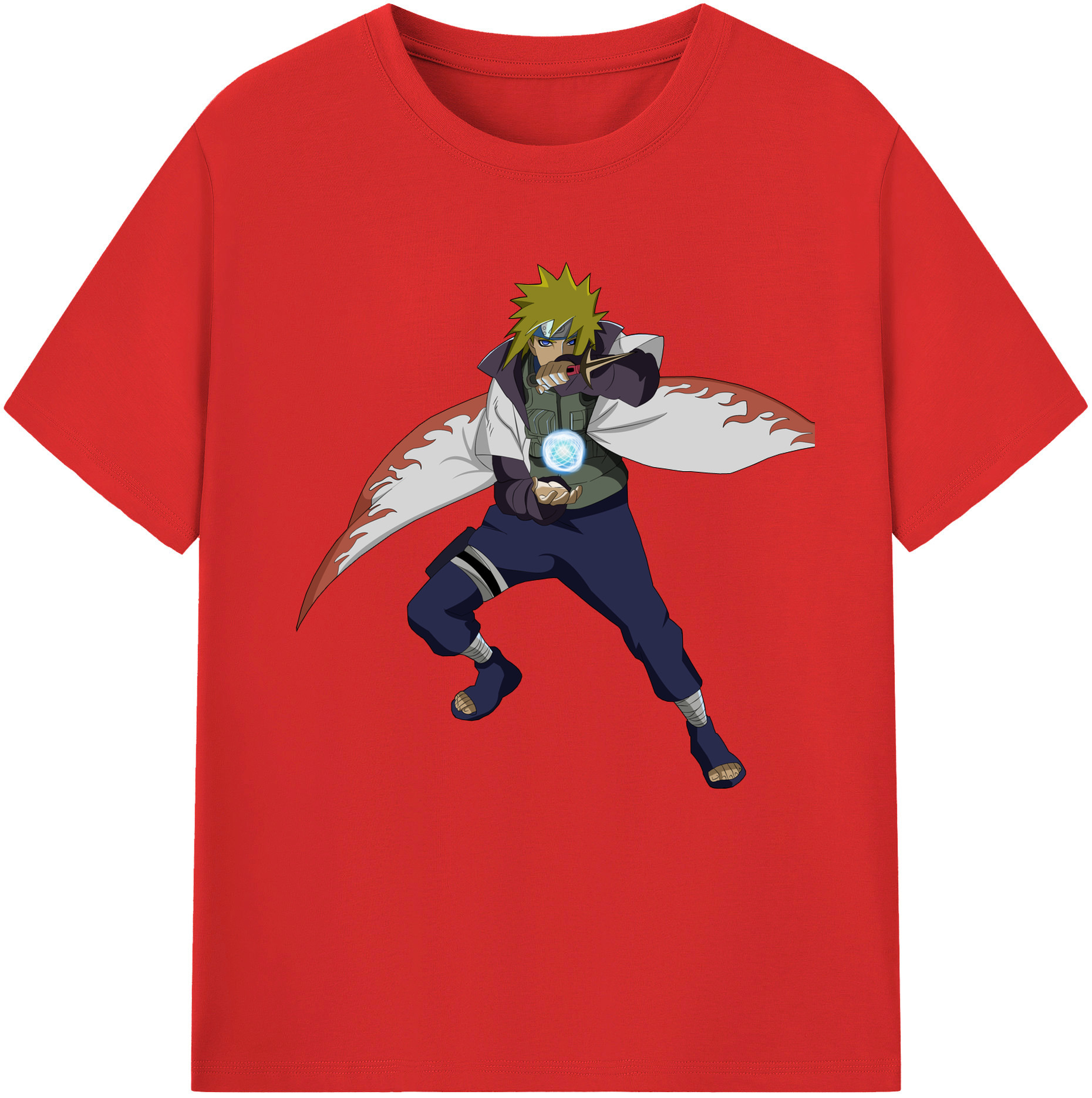 （画像用） NARUTO -ナルト- 波風 ミナト Namikaze Minato 綿100％半袖Tシャツ（フロントプリント）