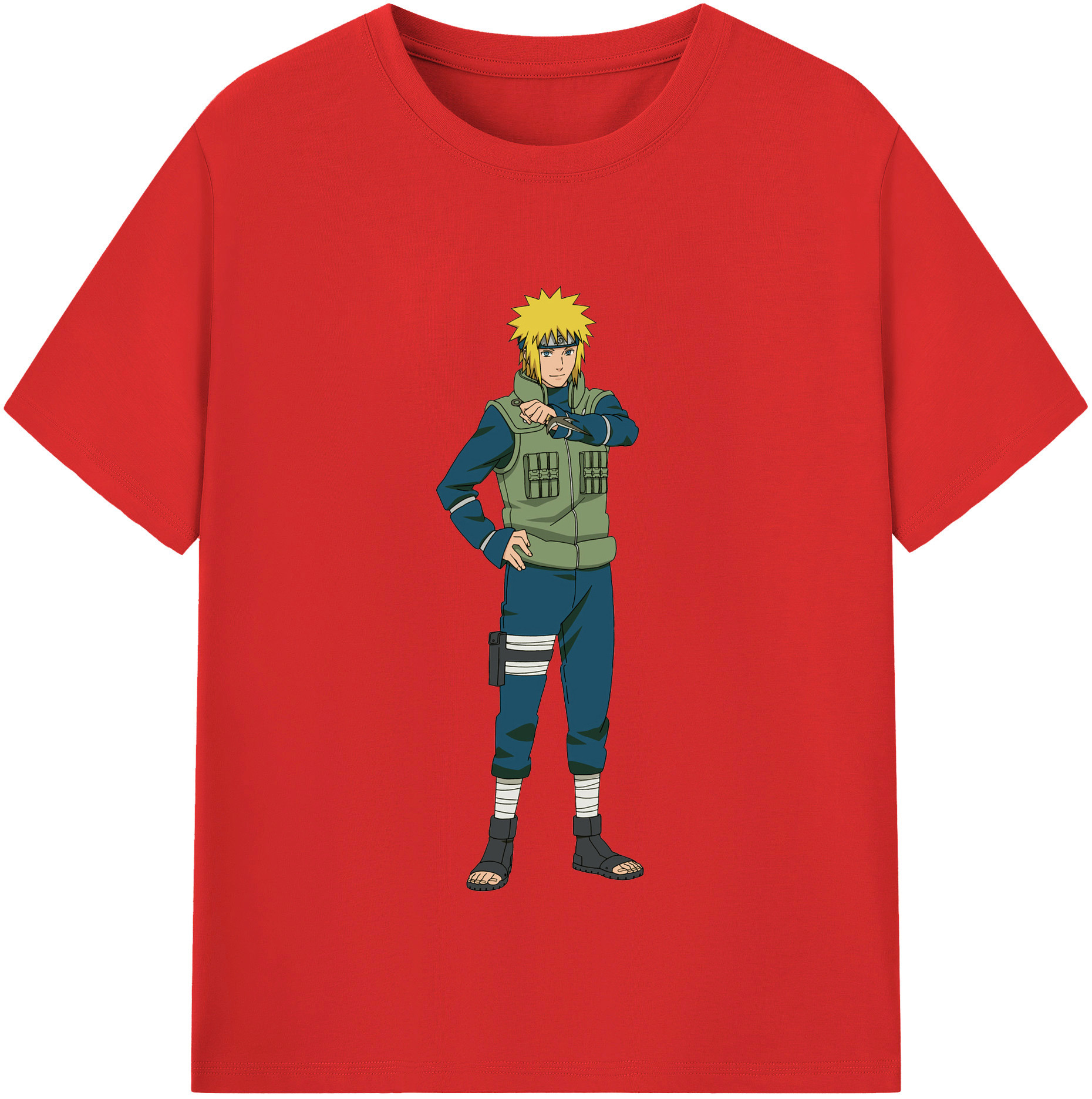 （画像用） NARUTO -ナルト- 波風 ミナト Namikaze Minato 綿100％半袖Tシャツ（フロントプリント）