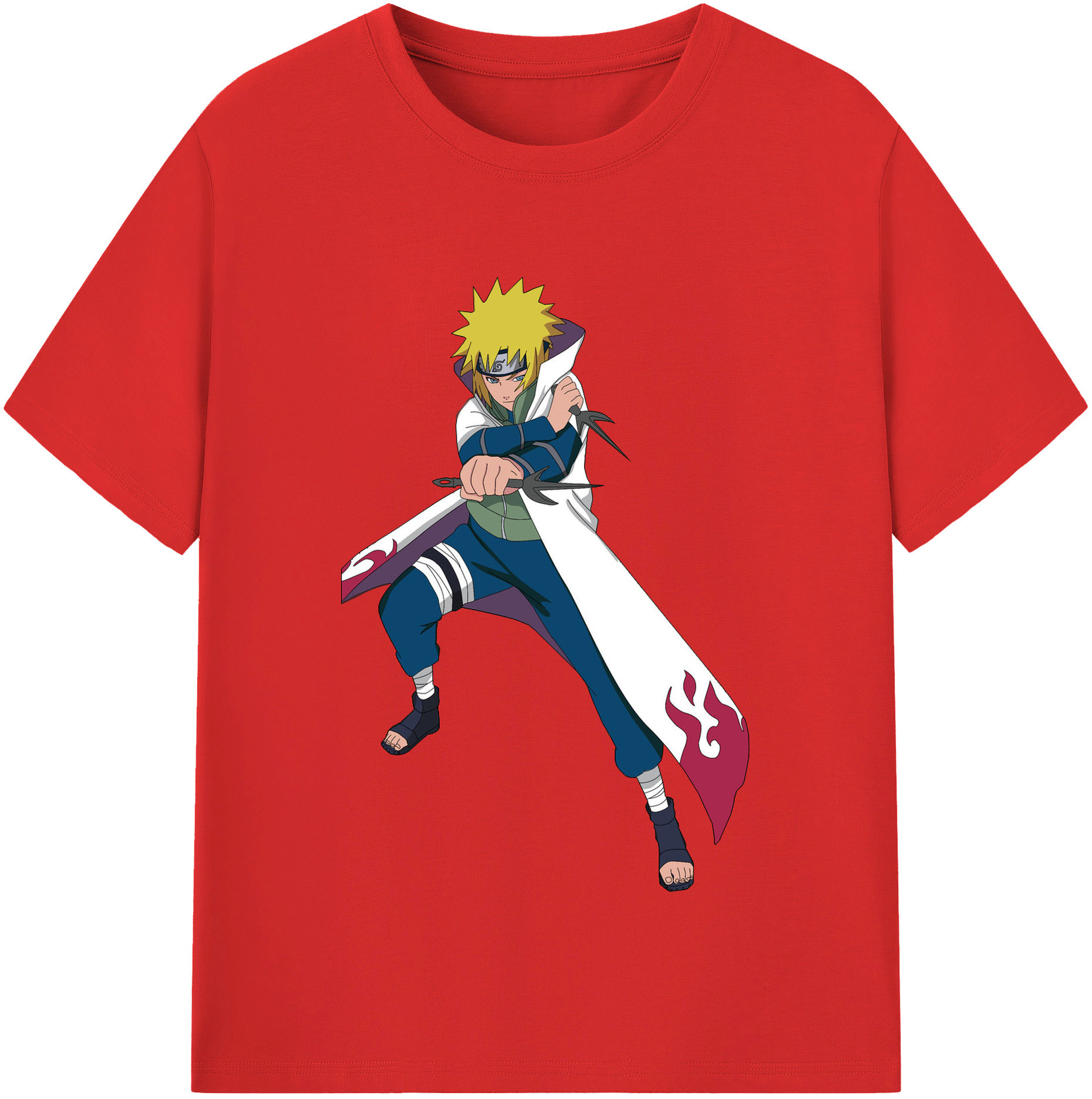 （画像用） NARUTO -ナルト- 波風 ミナト Namikaze Minato 綿100％半袖Tシャツ（フロントプリント）