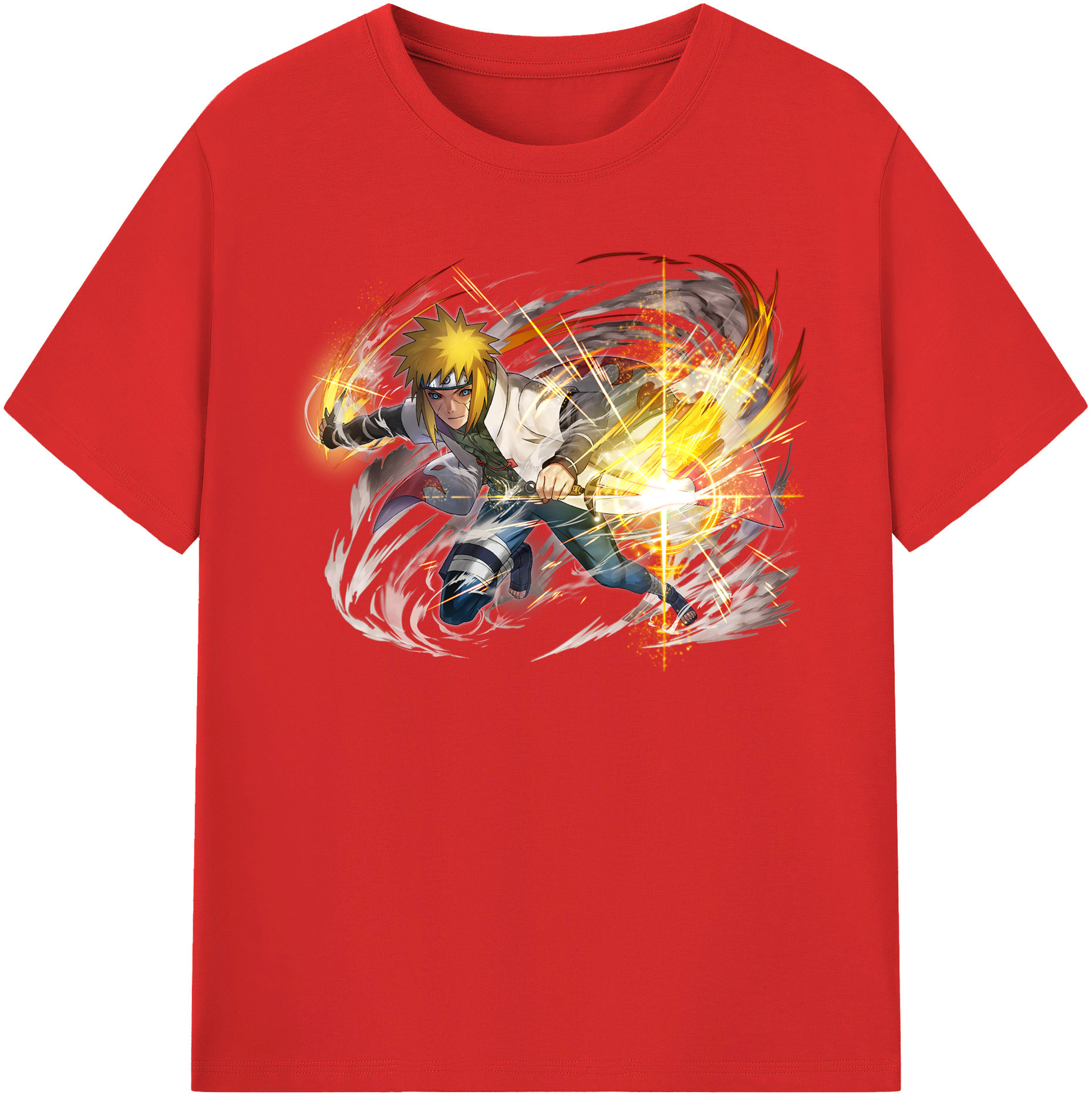 （画像用） NARUTO -ナルト- 波風 ミナト Namikaze Minato 綿100％半袖Tシャツ（フロントプリント）