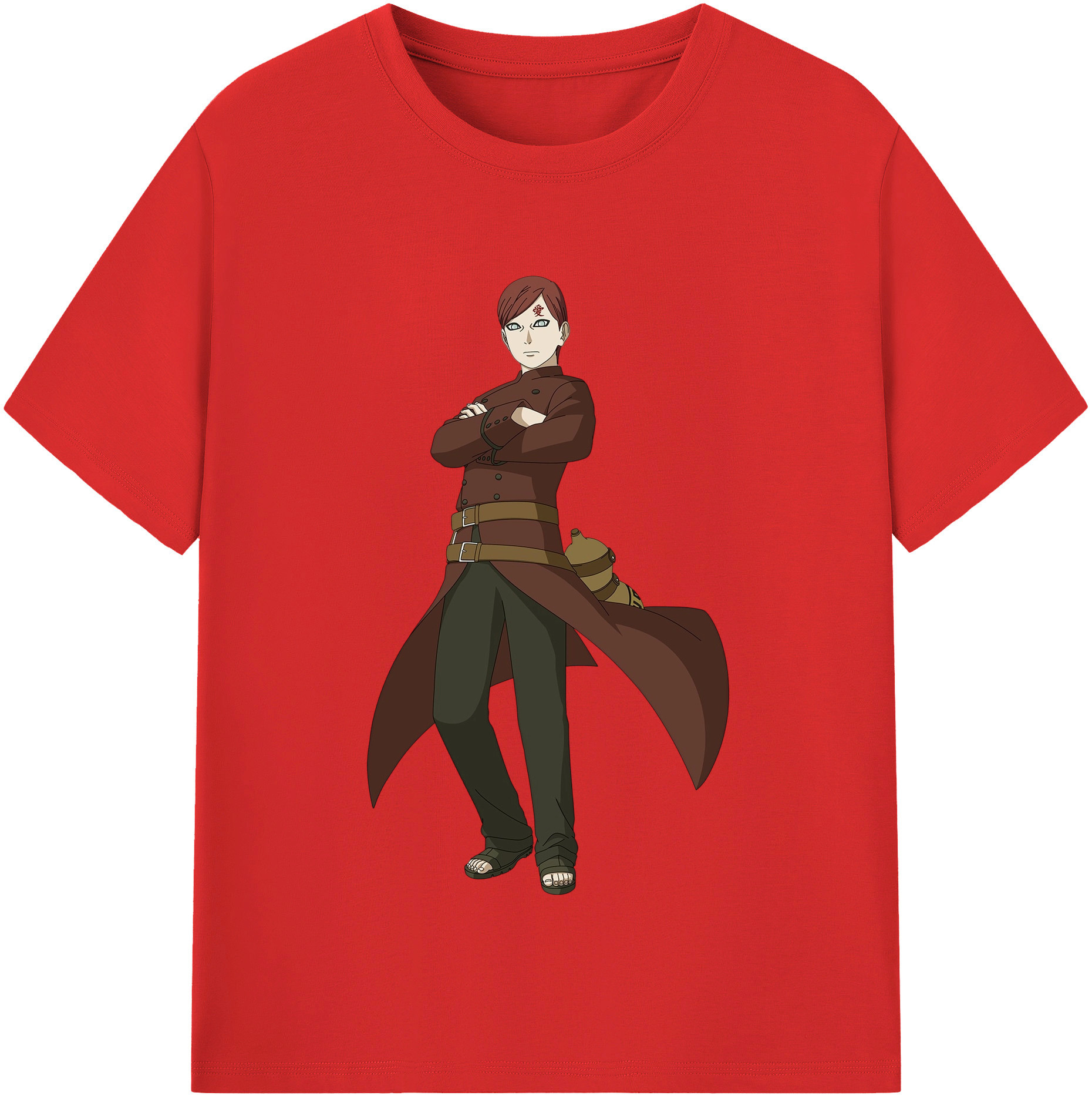 （画像用） NARUTO -ナルト- ガアラ Gaara 綿100％半袖Tシャツ（フロントプリント）