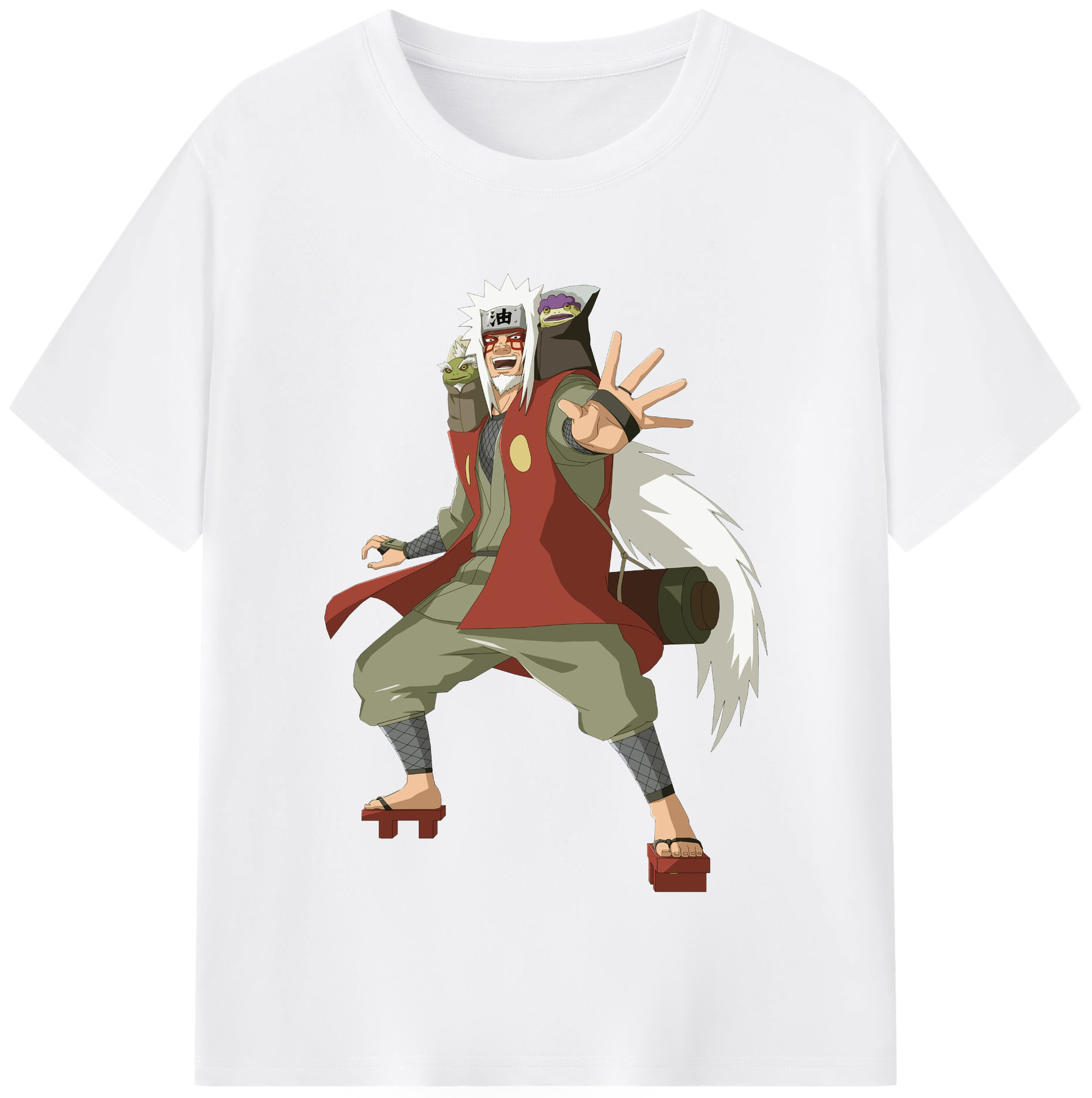 （画像用） NARUTO -ナルト- 自来也（じらいや） Jiraiya 綿100％半袖Tシャツ（フロントプリント）