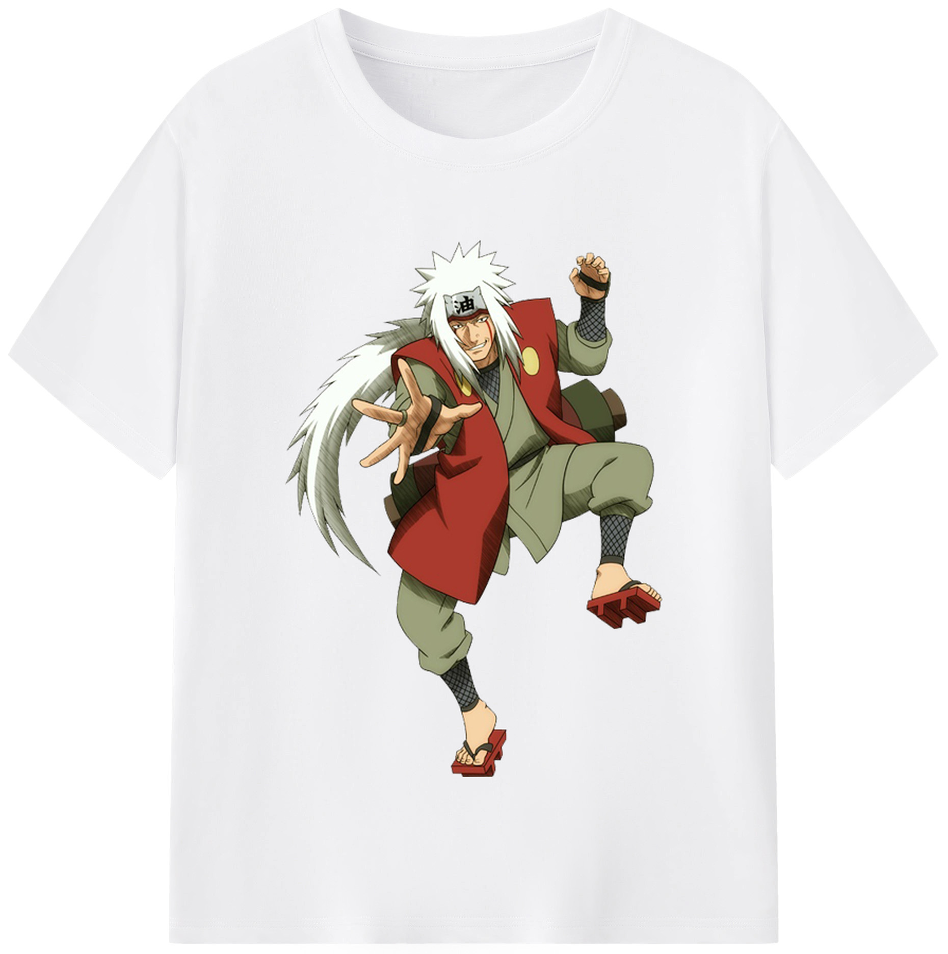 （画像用） NARUTO -ナルト- 自来也（じらいや） Jiraiya 綿100％半袖Tシャツ（フロントプリント）