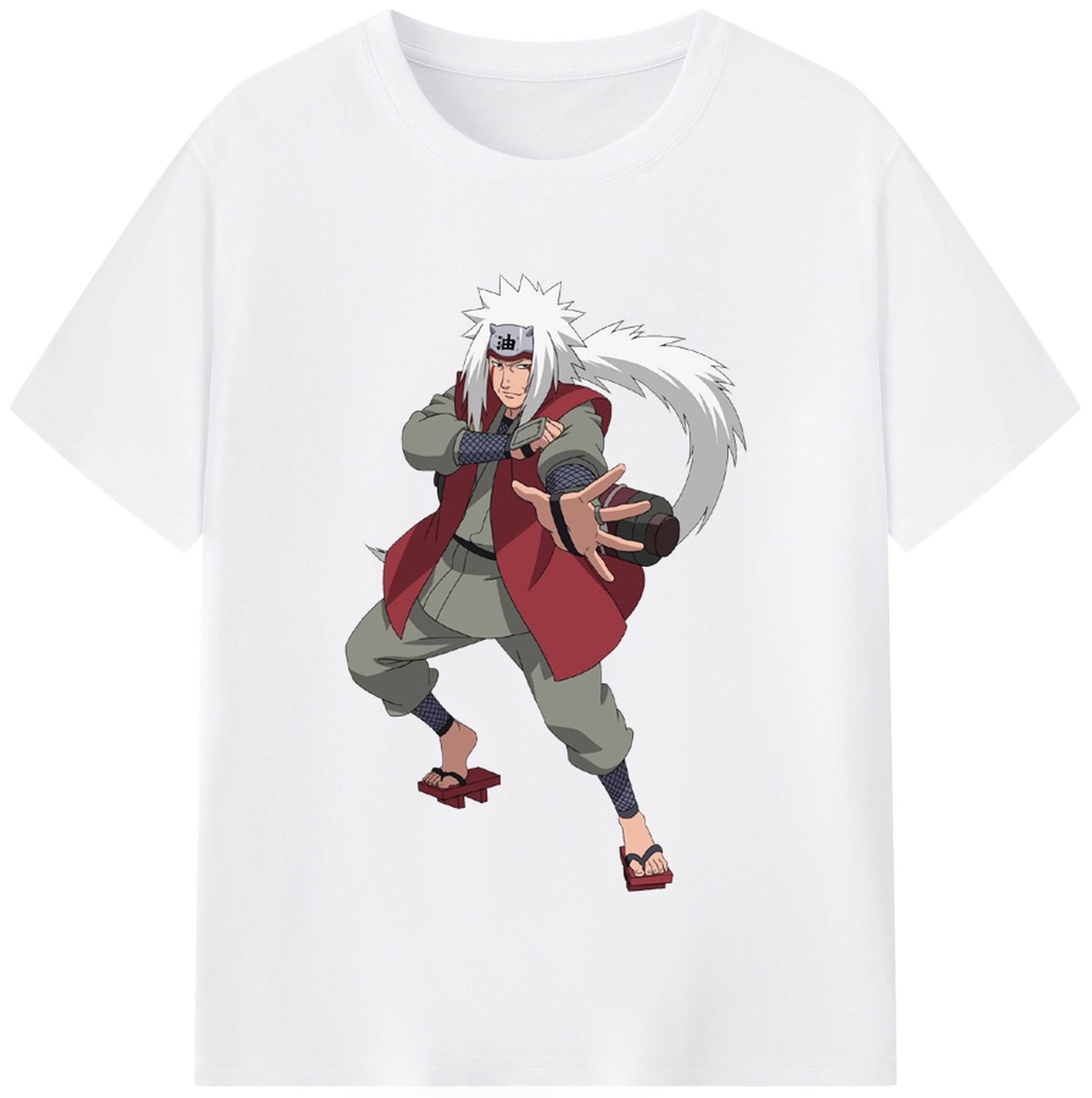 （画像用） NARUTO -ナルト- 自来也（じらいや） Jiraiya 綿100％半袖Tシャツ（フロントプリント）