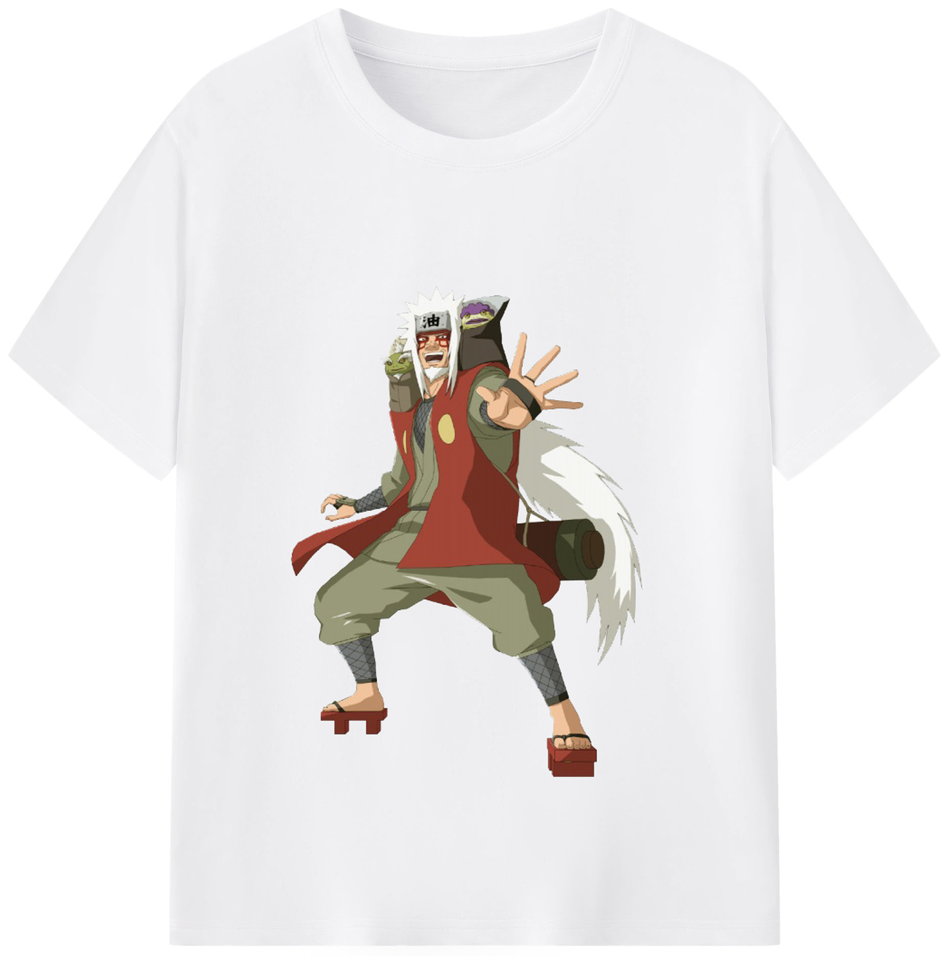 （画像用） NARUTO -ナルト- 自来也（じらいや） Jiraiya 綿100％半袖Tシャツ（フロントプリント）