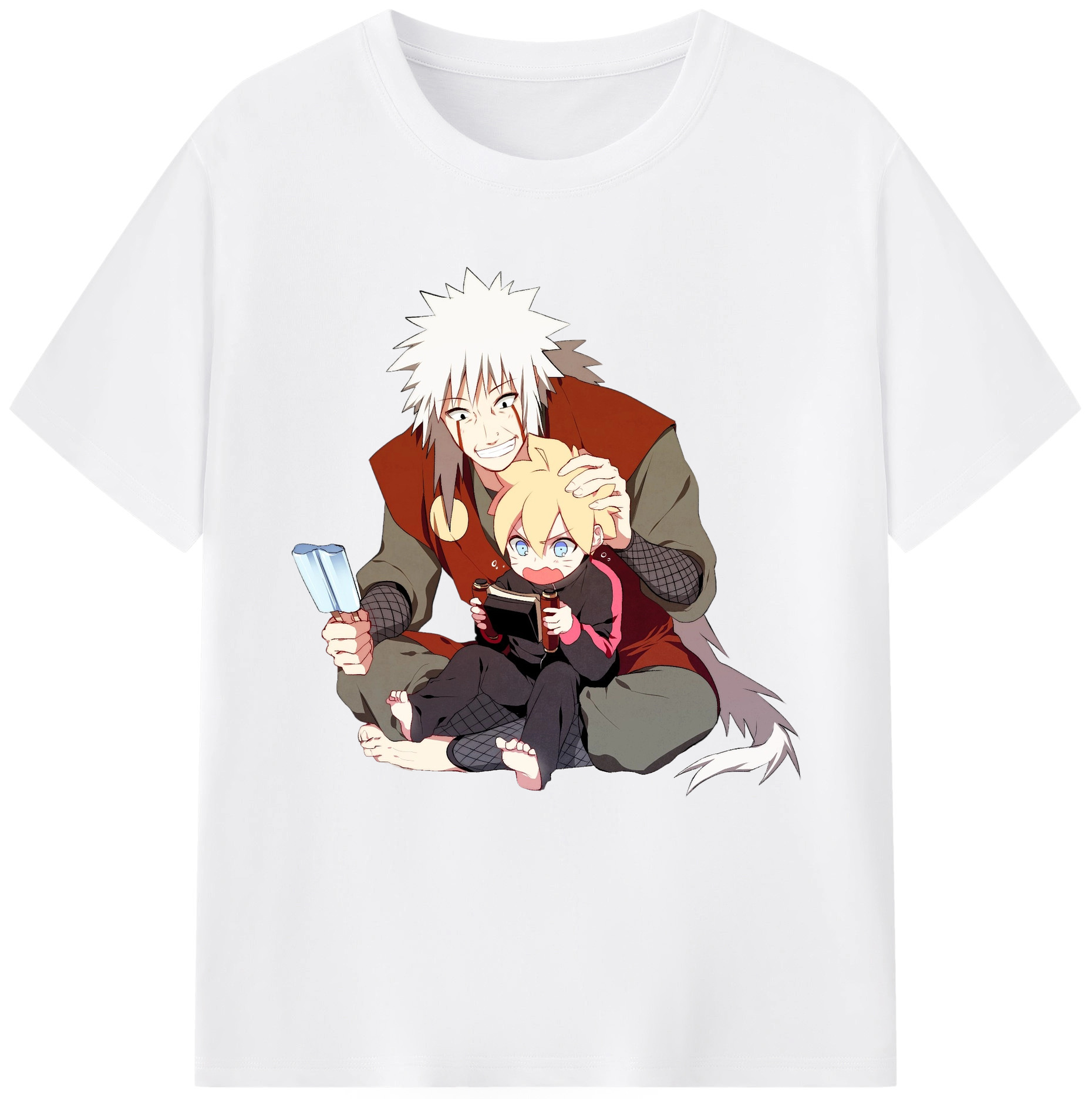 （画像用） NARUTO -ナルト- 自来也（じらいや） Jiraiya 綿100％半袖Tシャツ（フロントプリント）