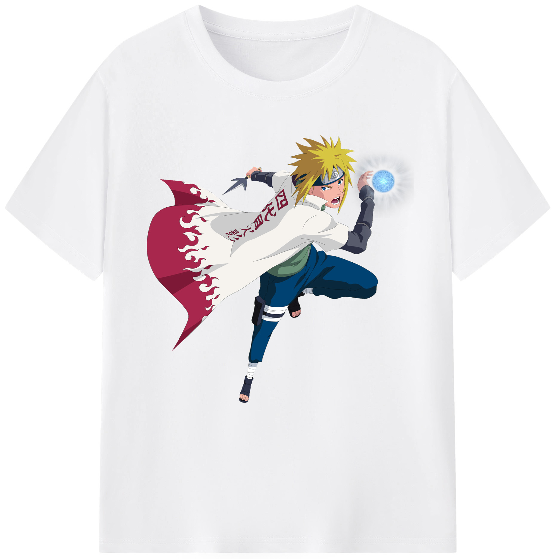 （画像用） NARUTO -ナルト- 波風 ミナト Namikaze Minato 綿100％半袖Tシャツ（フロントプリント）