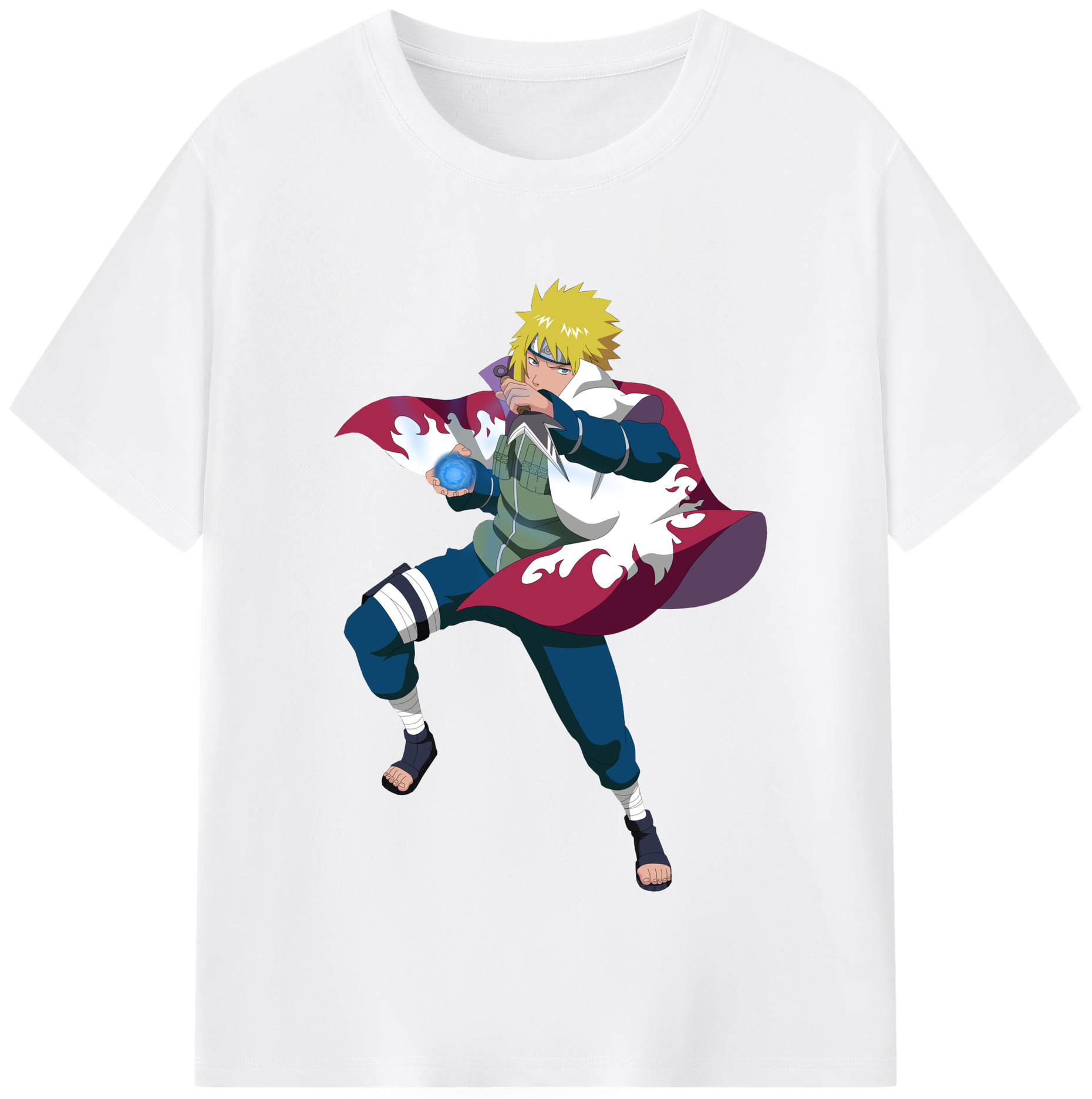 （画像用） NARUTO -ナルト- 波風 ミナト Namikaze Minato 綿100％半袖Tシャツ（フロントプリント）
