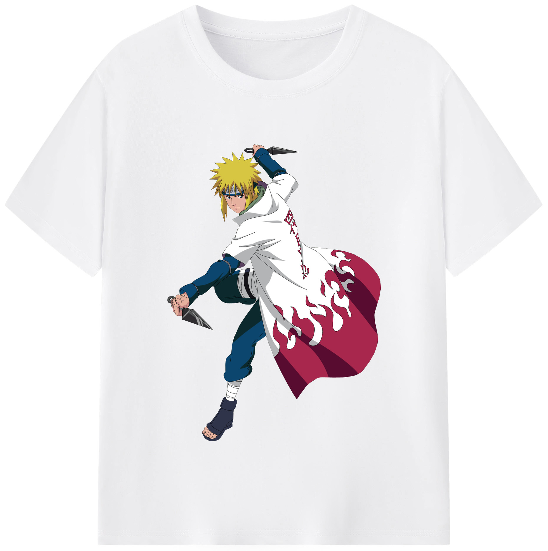 （画像用） NARUTO -ナルト- 波風 ミナト Namikaze Minato 綿100％半袖Tシャツ（フロントプリント）