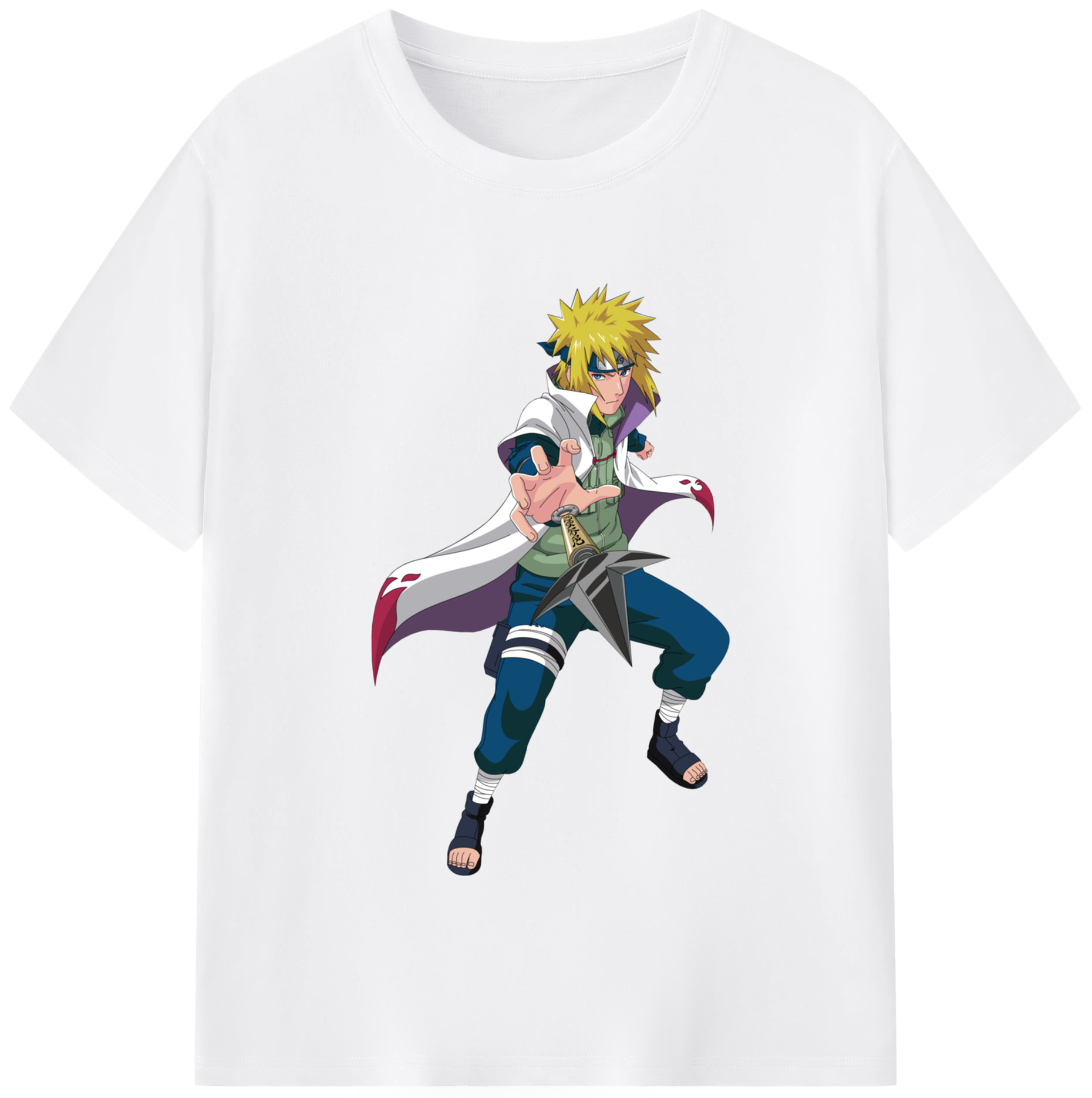（画像用） NARUTO -ナルト- 波風 ミナト Namikaze Minato 綿100％半袖Tシャツ（フロントプリント）