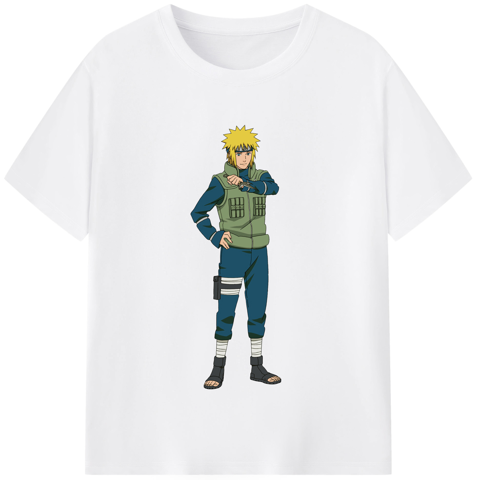 （画像用） NARUTO -ナルト- 波風 ミナト Namikaze Minato 綿100％半袖Tシャツ（フロントプリント）