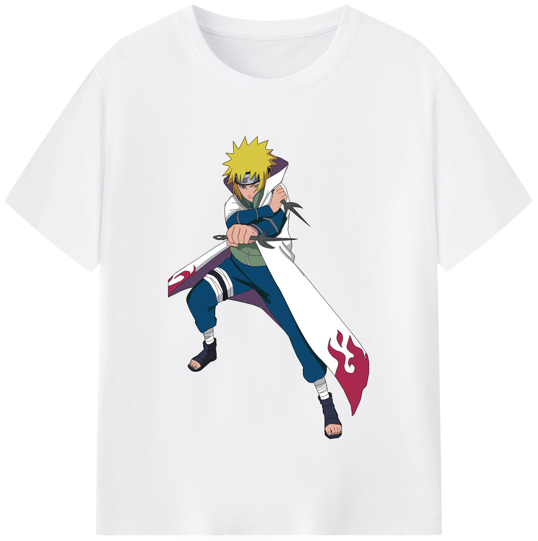 （画像用） NARUTO -ナルト- 波風 ミナト Namikaze Minato 綿100％半袖Tシャツ（フロントプリント）