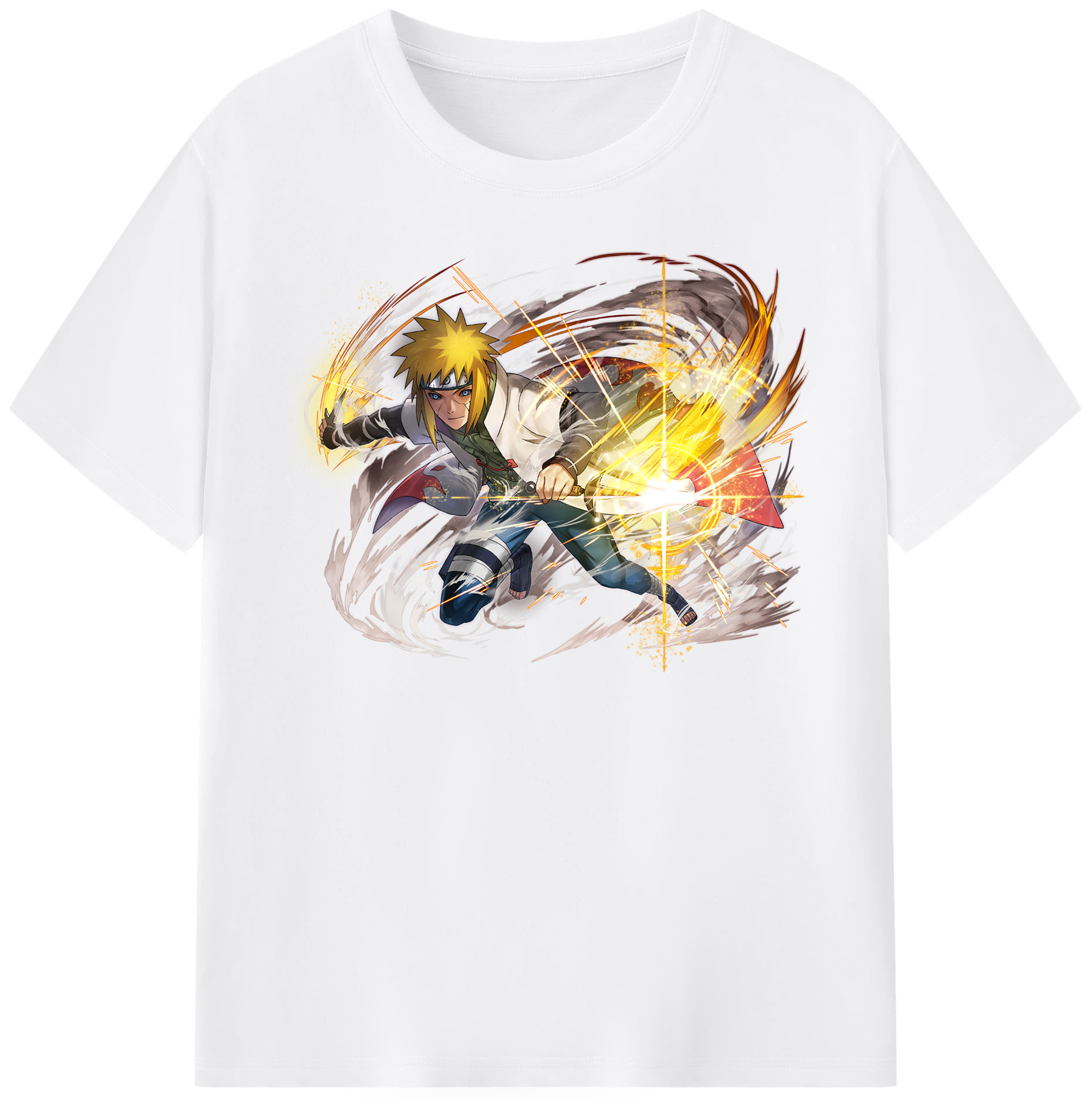 （画像用） NARUTO -ナルト- 波風 ミナト Namikaze Minato 綿100％半袖Tシャツ（フロントプリント）