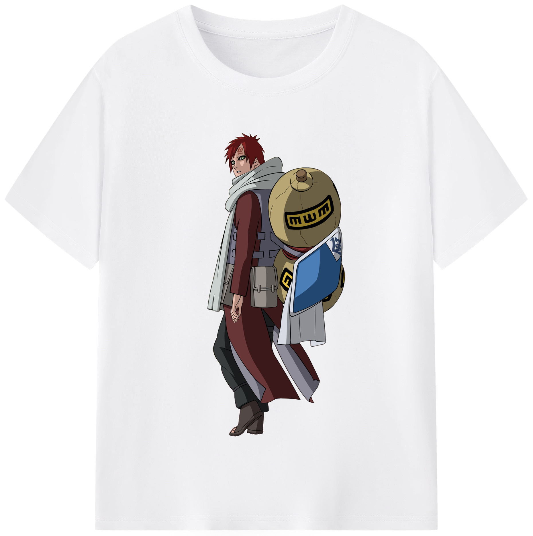 （画像用） NARUTO -ナルト- ガアラ Gaara 綿100％半袖Tシャツ（フロントプリント）
