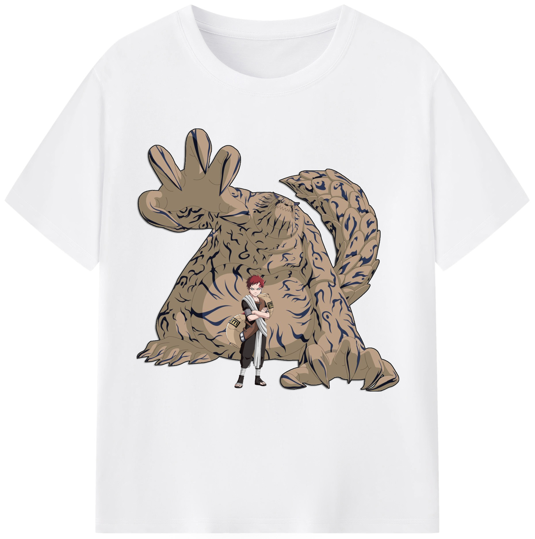 （画像用） NARUTO -ナルト- ガアラ Gaara 綿100％半袖Tシャツ（フロントプリント）