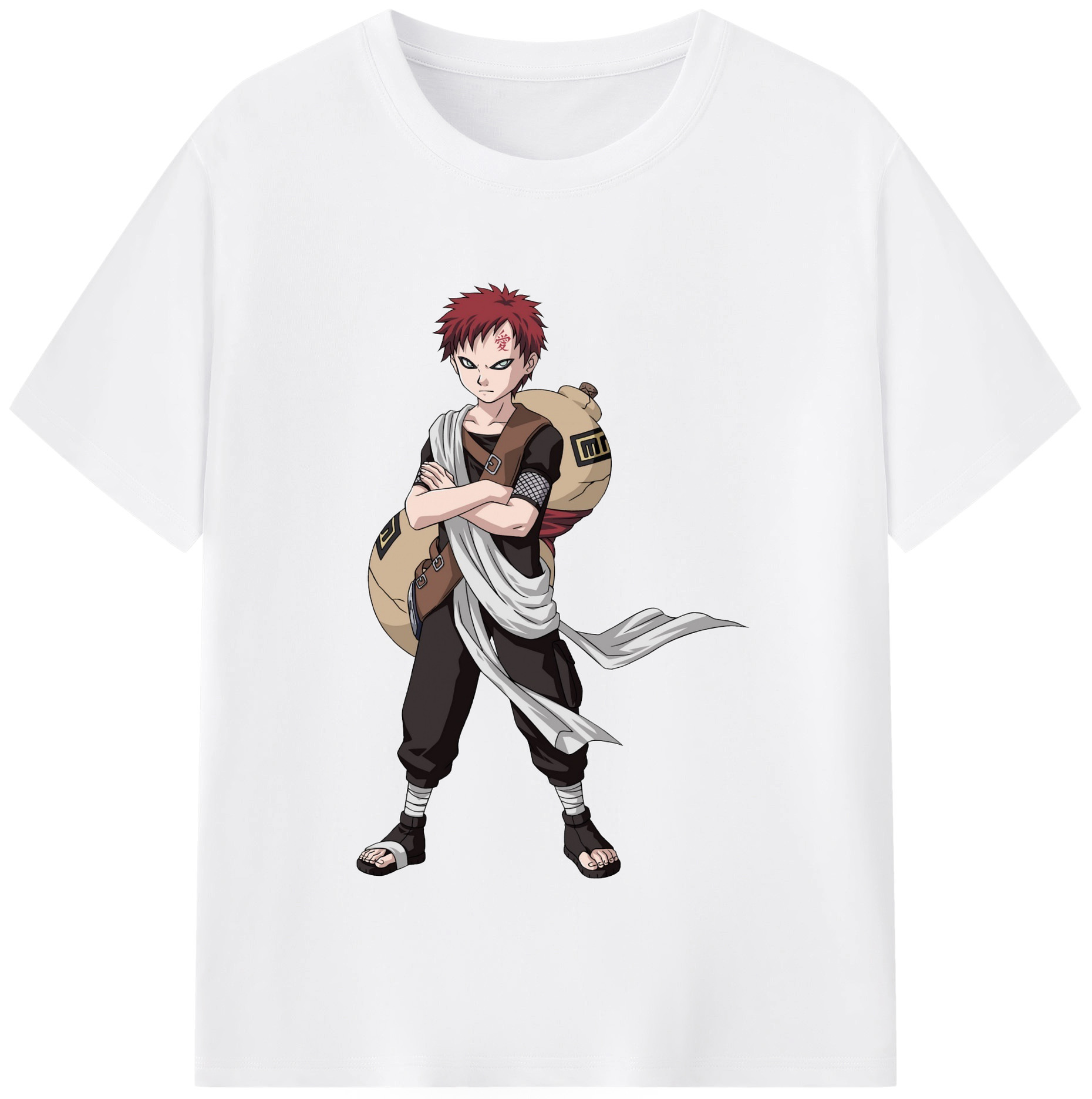 （画像用） NARUTO -ナルト- ガアラ Gaara 綿100％半袖Tシャツ（フロントプリント）
