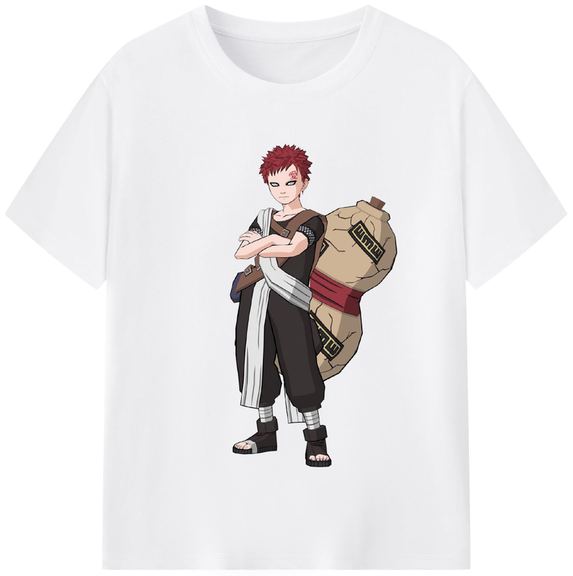 （画像用） NARUTO -ナルト- ガアラ Gaara 綿100％半袖Tシャツ（フロントプリント）